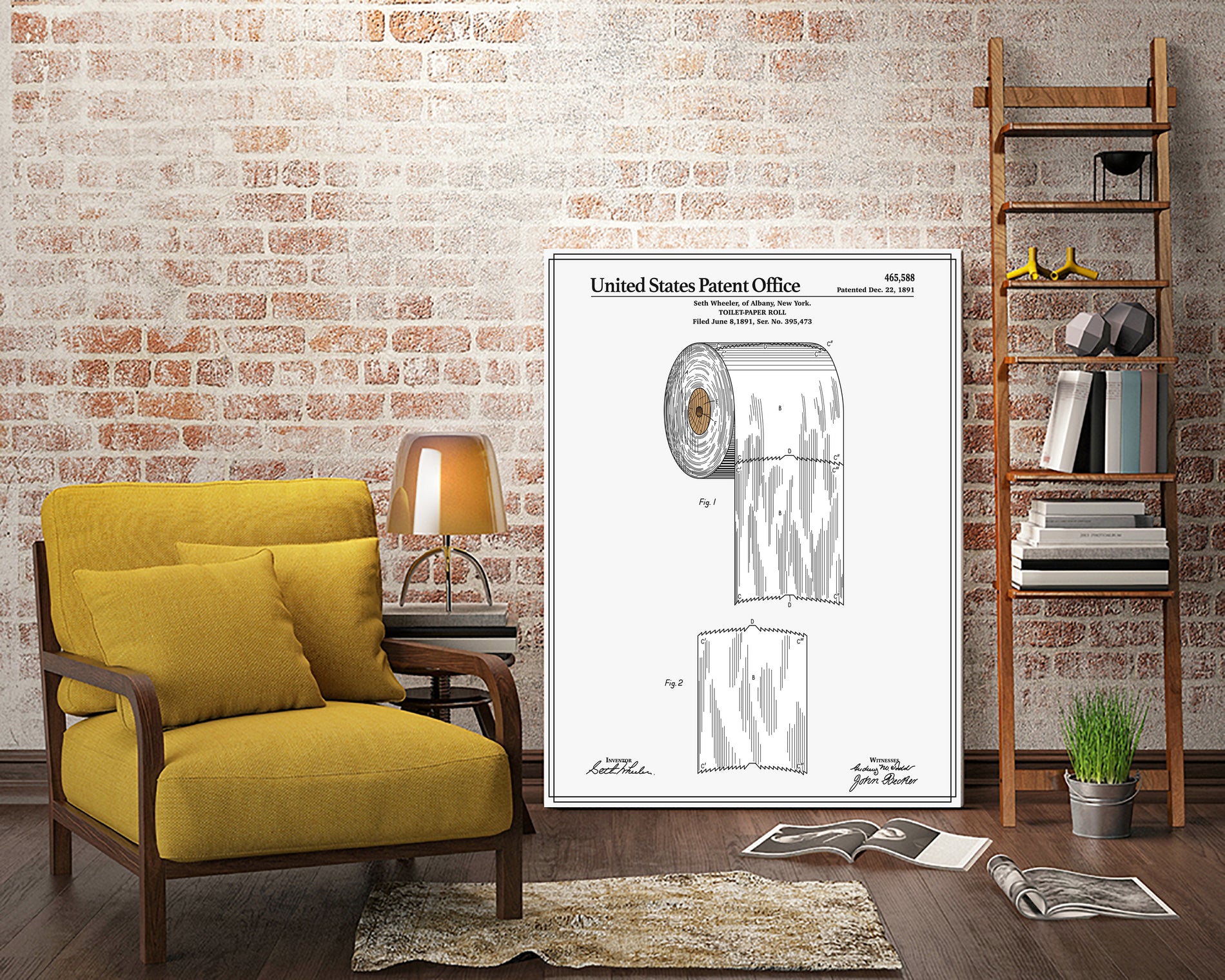 Toilet Paper Roll Patent by Finlay McNevin on GIANT ART - white typography