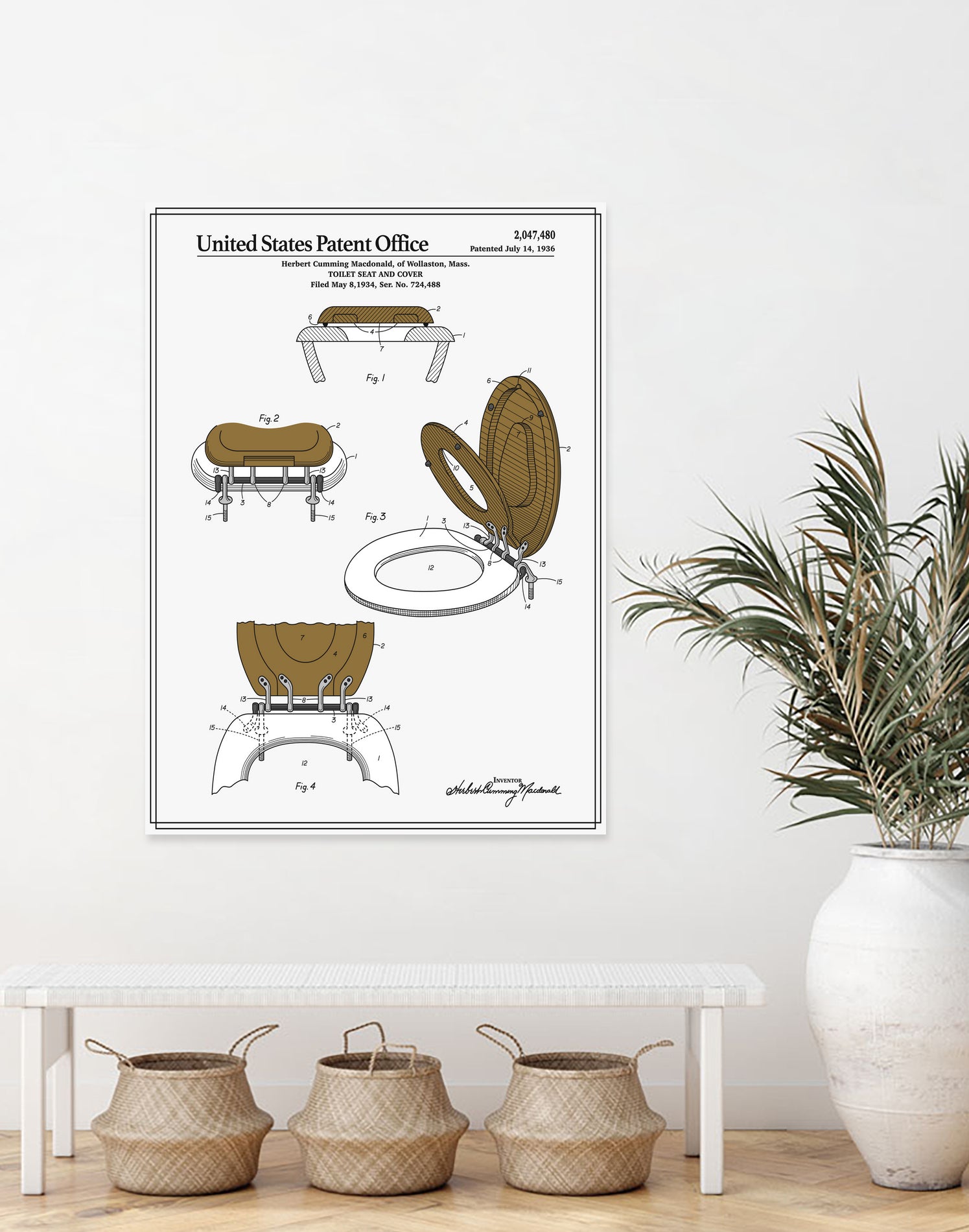 Toilet Seat and Cover Patent by Finlay McNevin on GIANT ART - white typography