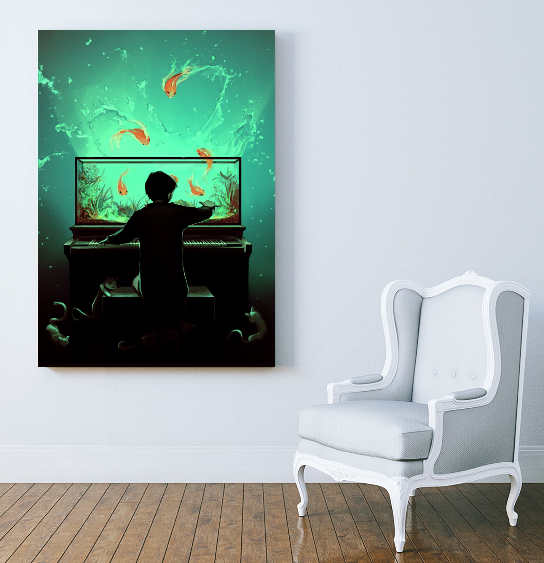 Le Pianoquarium by Cyril Rolando on GIANT ART - green digital painting