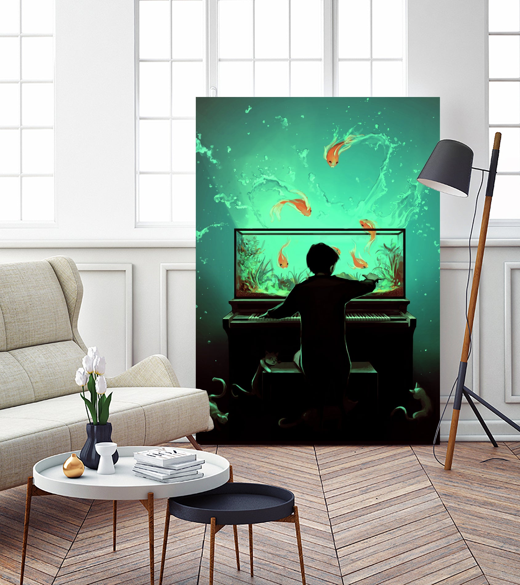 Le Pianoquarium by Cyril Rolando on GIANT ART - green digital painting