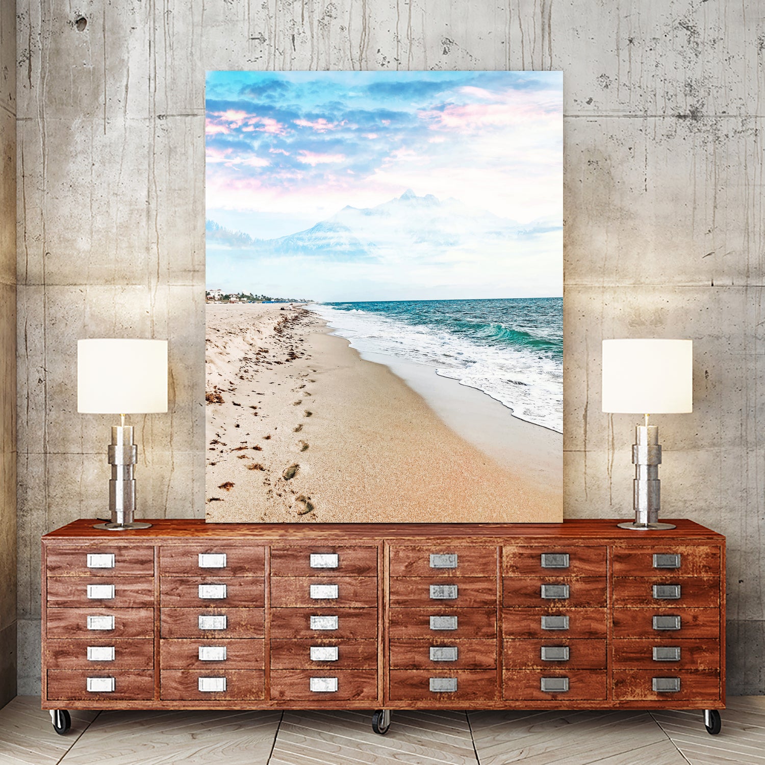 A Walk On The Beach by Uma Gokhale on GIANT ART - blue photo illustration