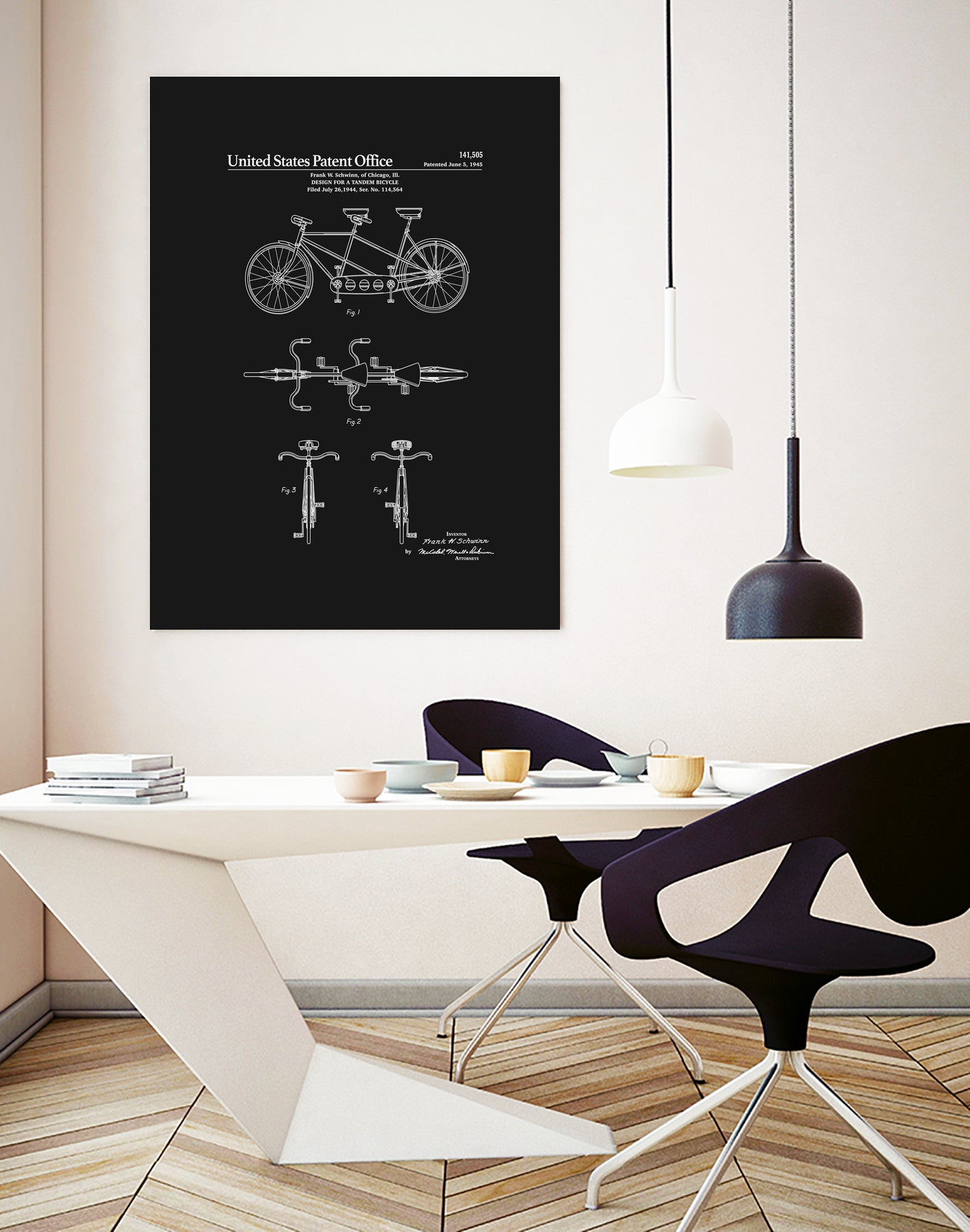 Tandem Bicycle Patent - Black by Finlay McNevin on GIANT ART - black typography
