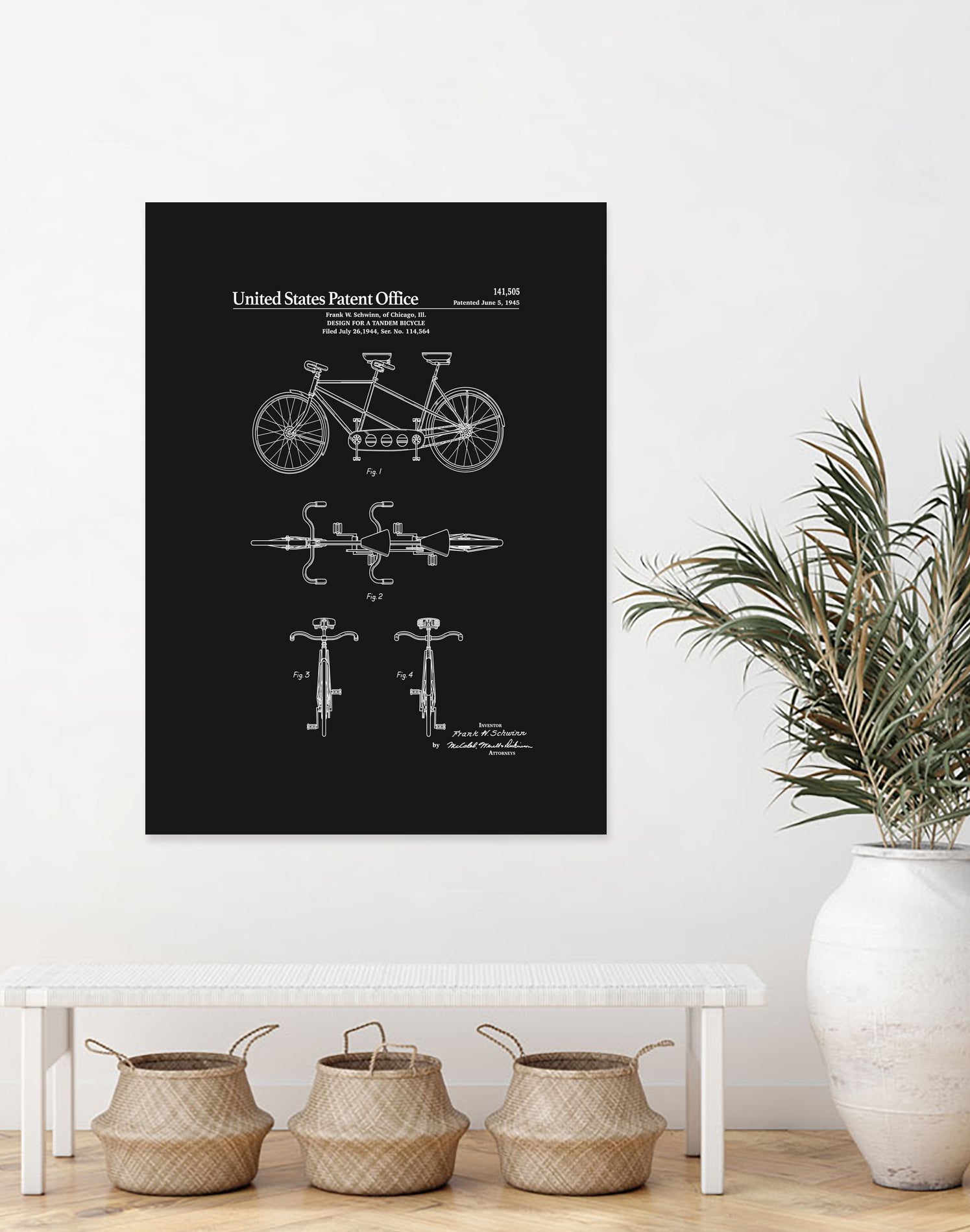 Tandem Bicycle Patent - Black by Finlay McNevin on GIANT ART - black typography