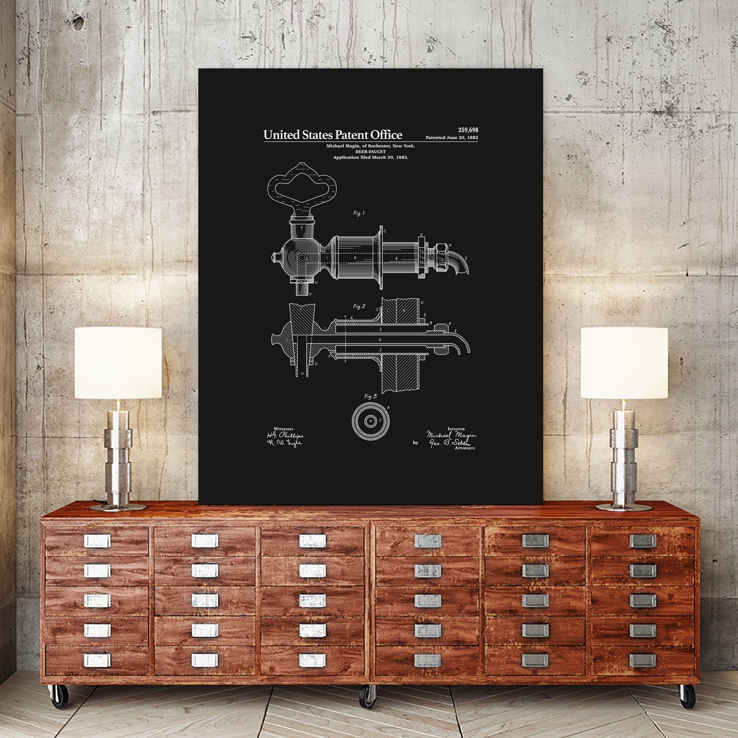 Beer Faucet Patent - Black by Finlay McNevin on GIANT ART - black typography