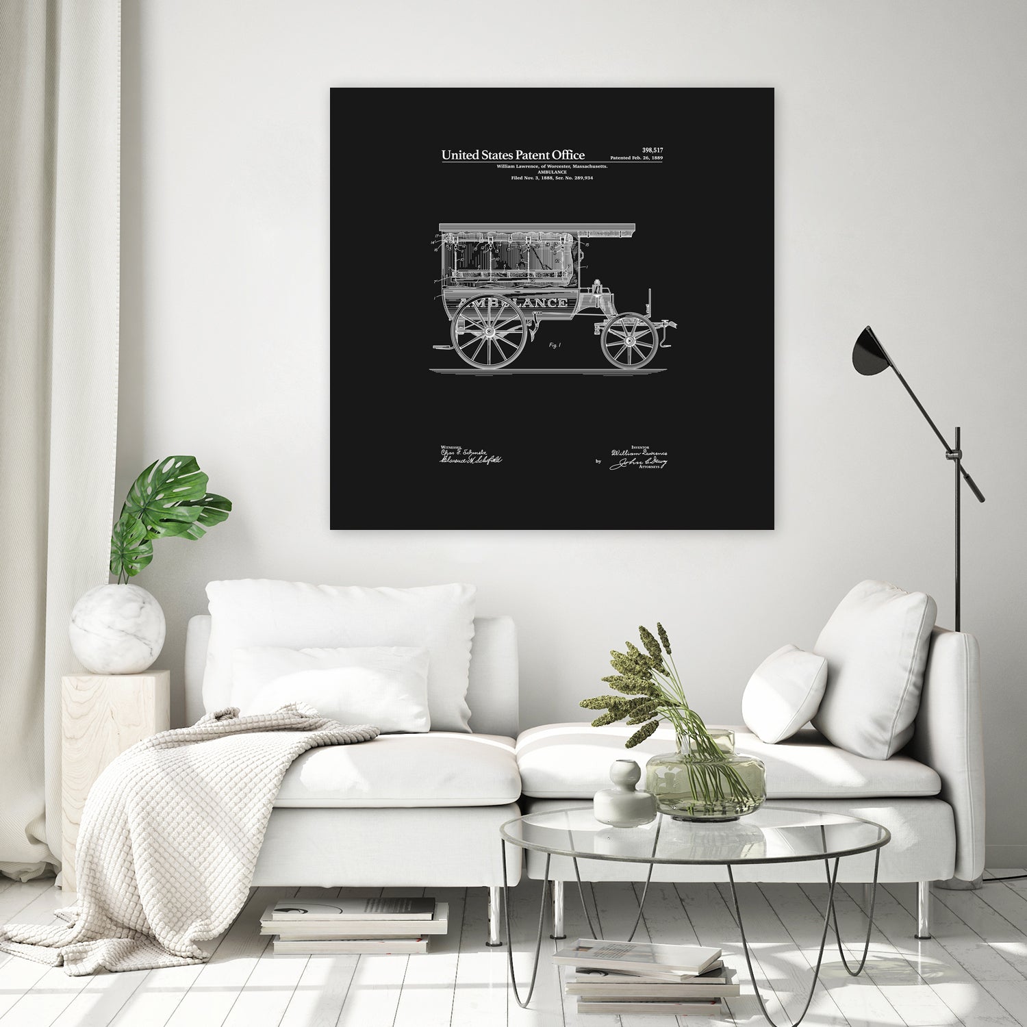 Ambulance Patent - Black by Finlay McNevin on GIANT ART - black typography