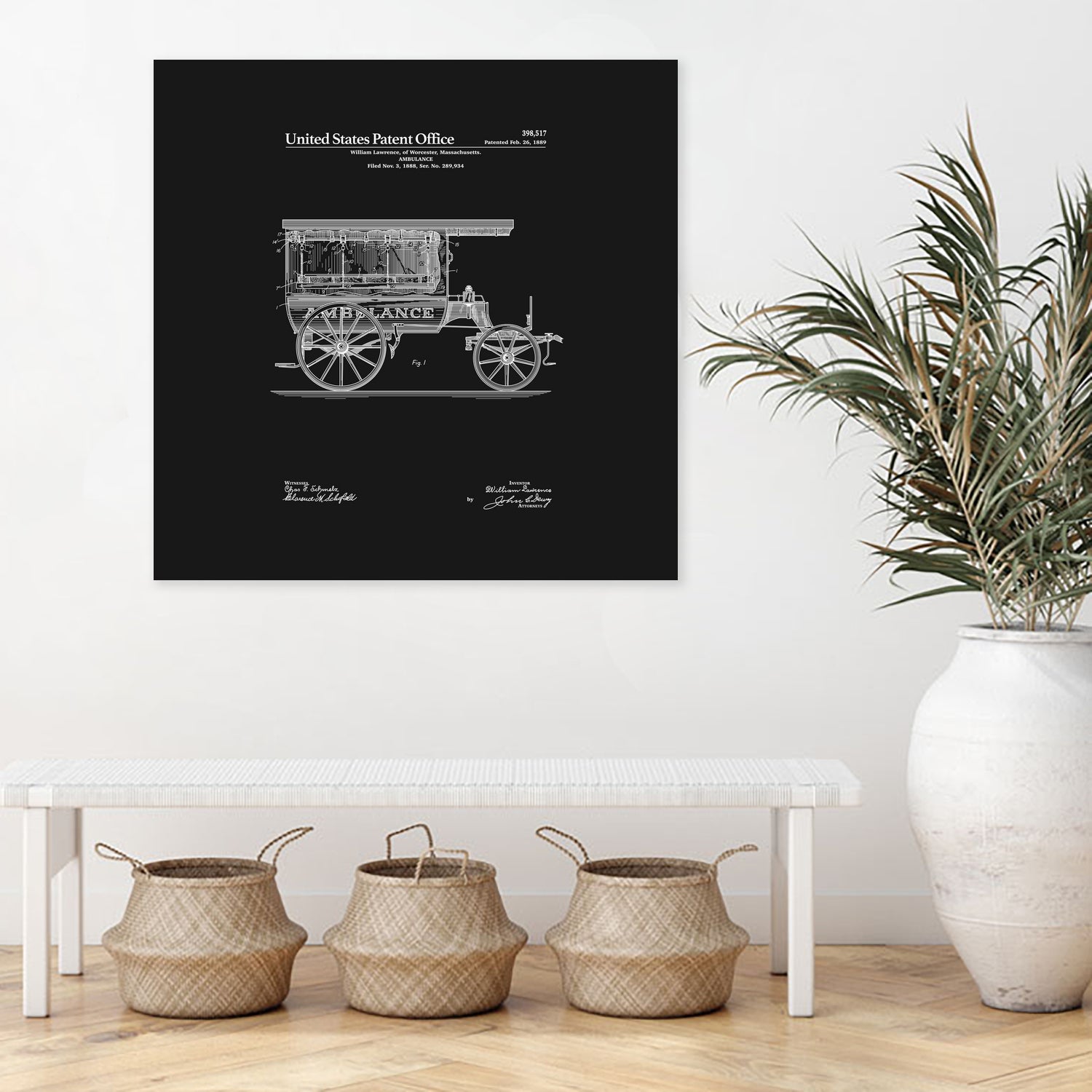 Ambulance Patent - Black by Finlay McNevin on GIANT ART - black typography