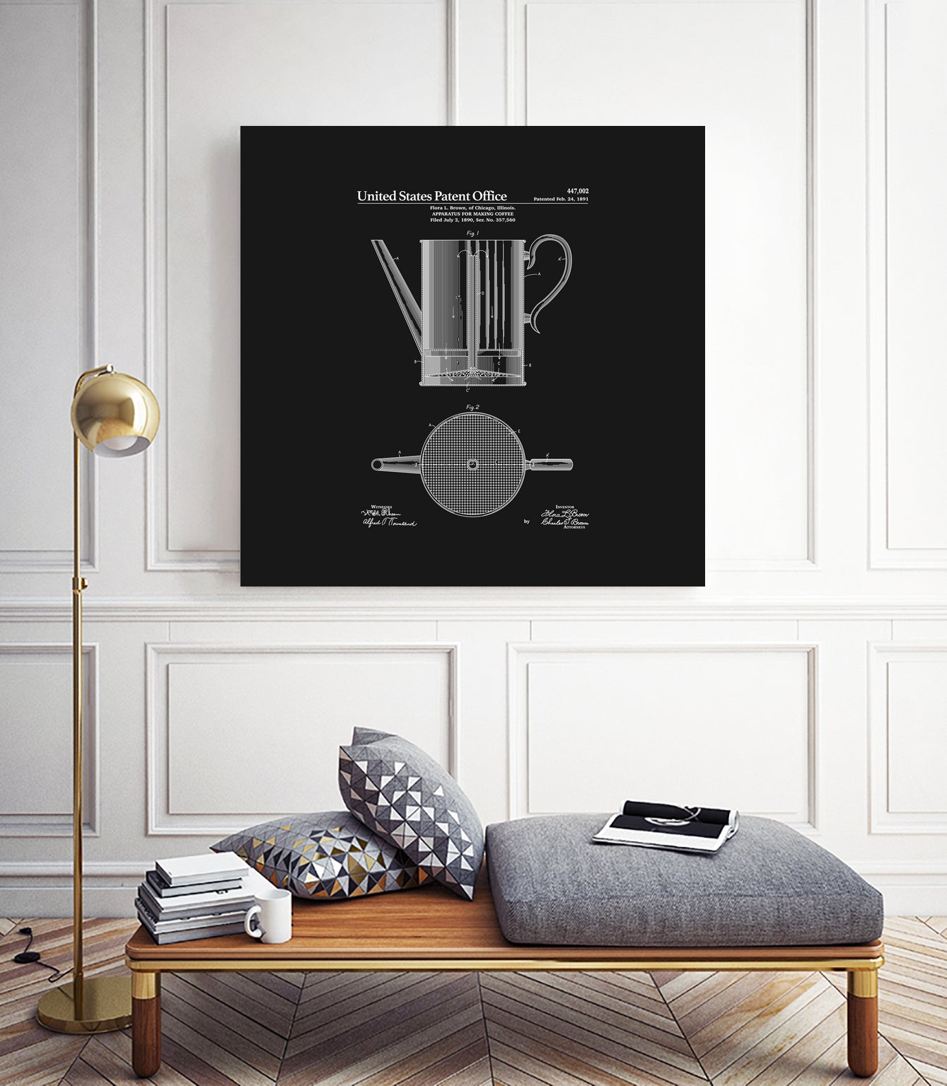 Coffee Press Patent - Black by Finlay McNevin on GIANT ART - black typography