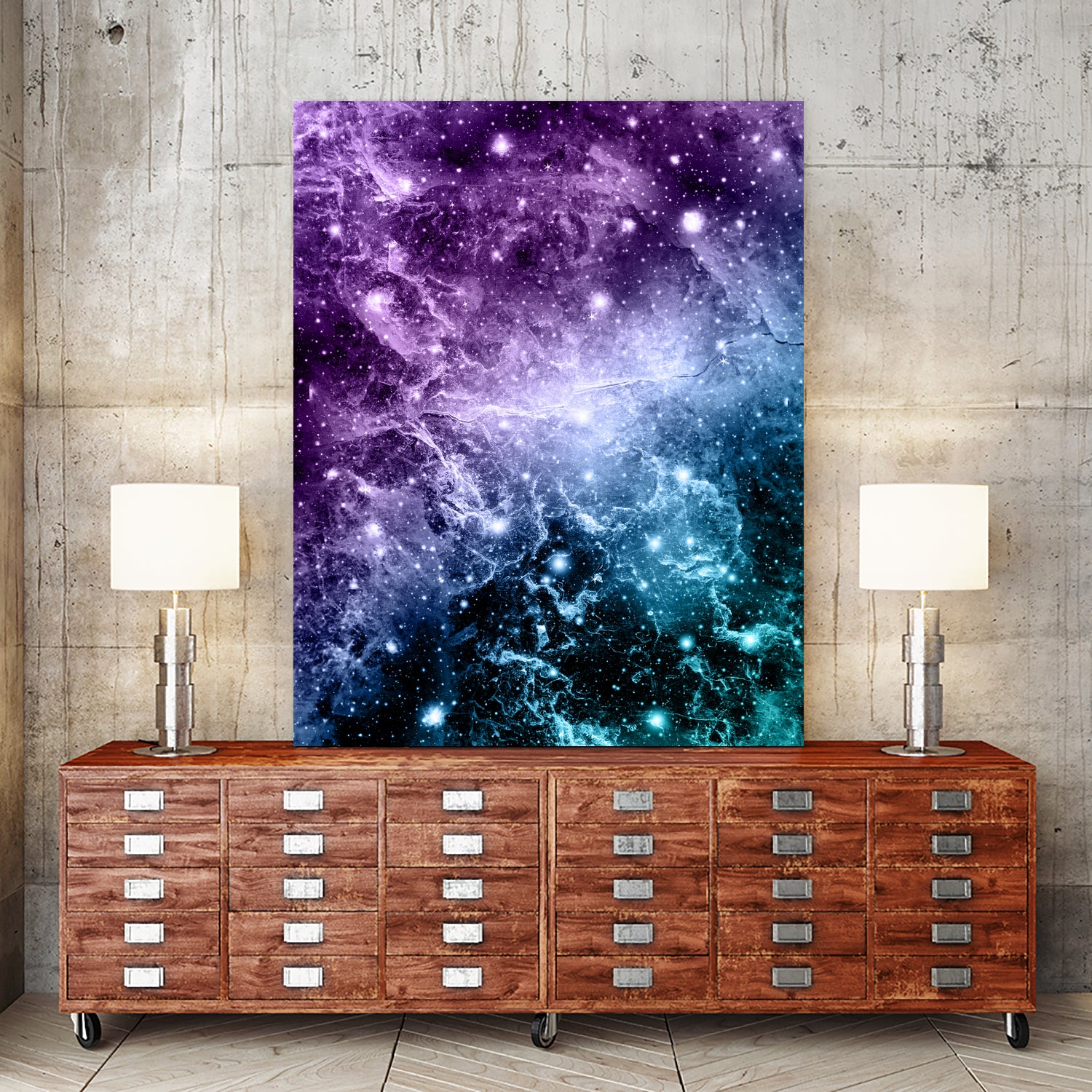 Purple Teal Galaxy Nebula Dream #4 #decor #art by Anita & Bella Jantz on GIANT ART - fuchsia photo illustration
