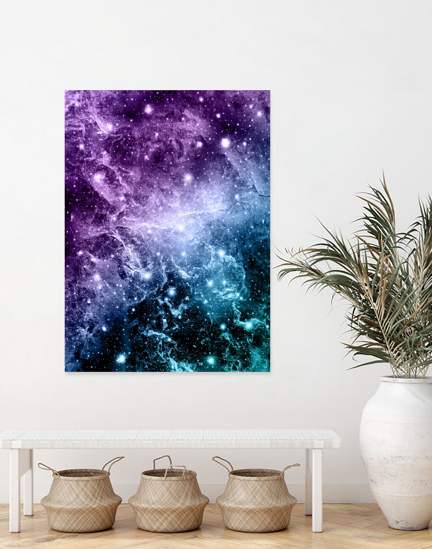 Purple Teal Galaxy Nebula Dream #4 #decor #art by Anita & Bella Jantz on GIANT ART - fuchsia photo illustration