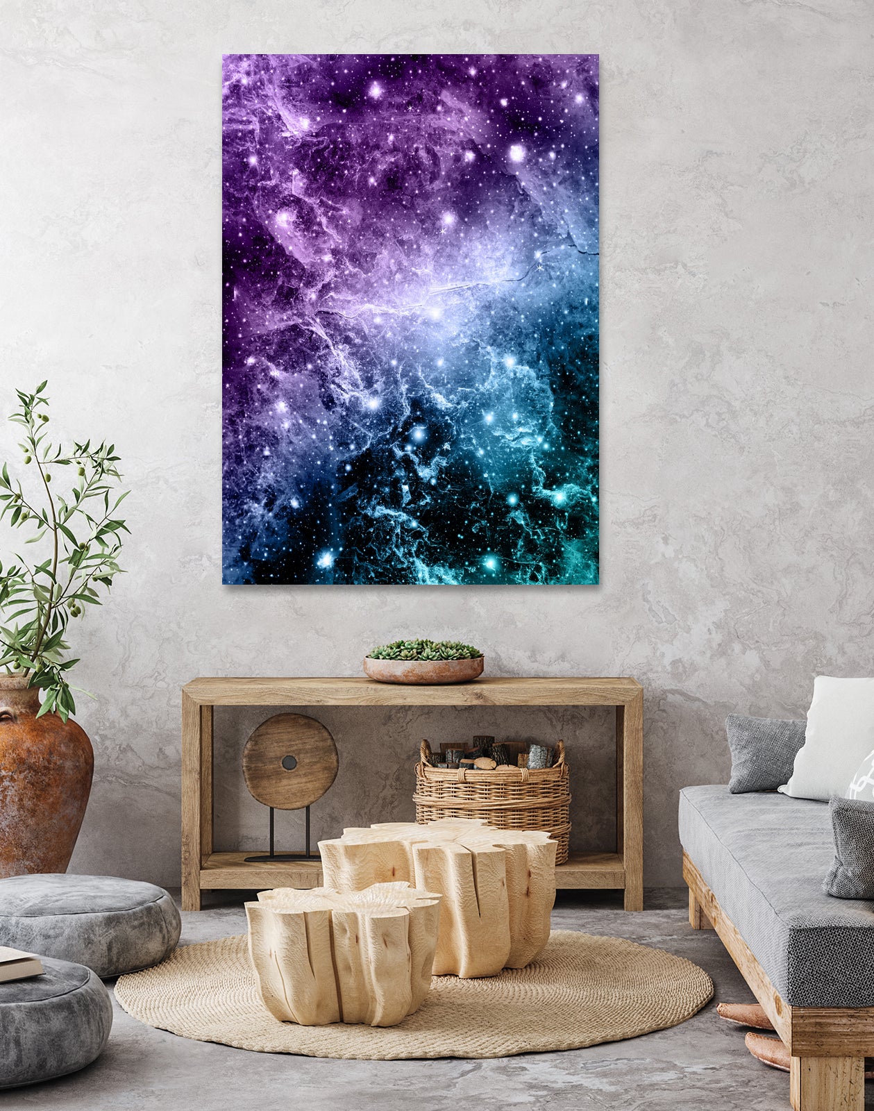 Purple Teal Galaxy Nebula Dream #4 #decor #art by Anita & Bella Jantz on GIANT ART - fuchsia photo illustration