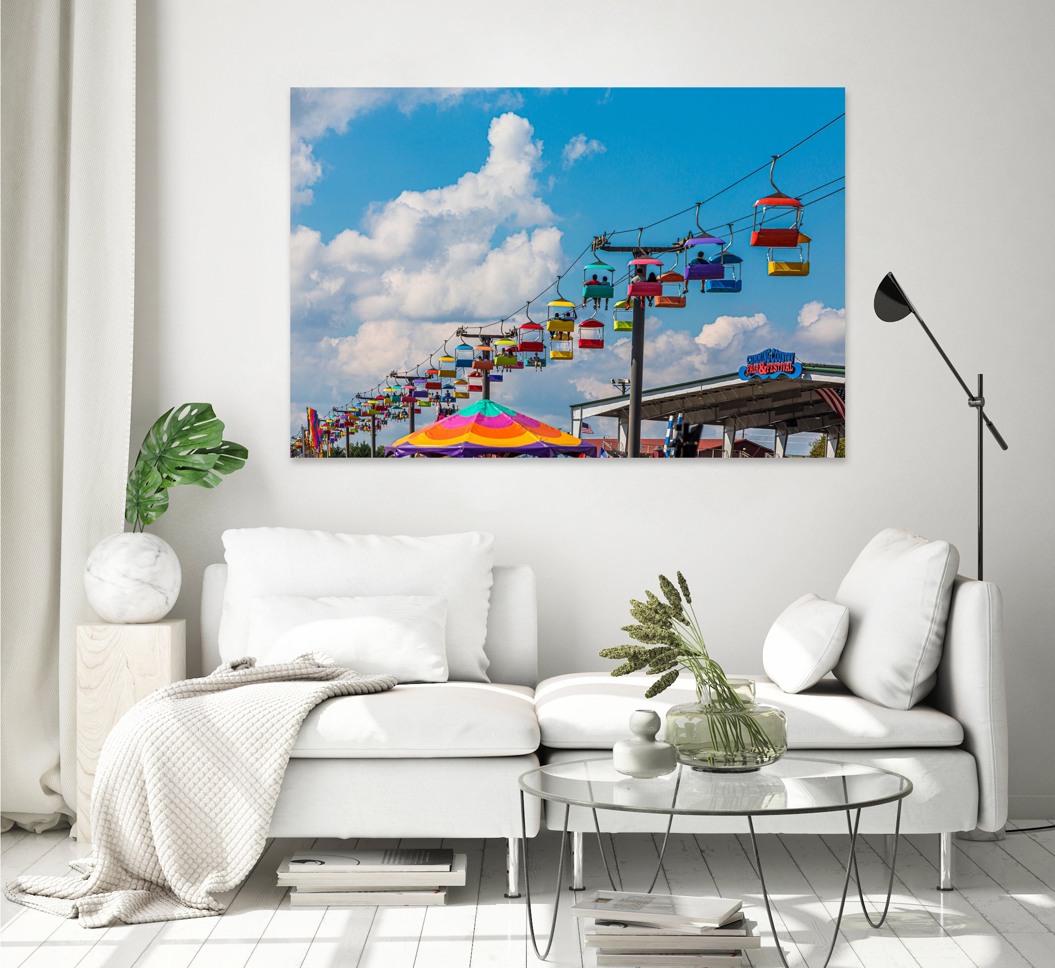 Skylift Over Cumming Fair by Darryl Brooks on GIANT ART - blue photo illustration