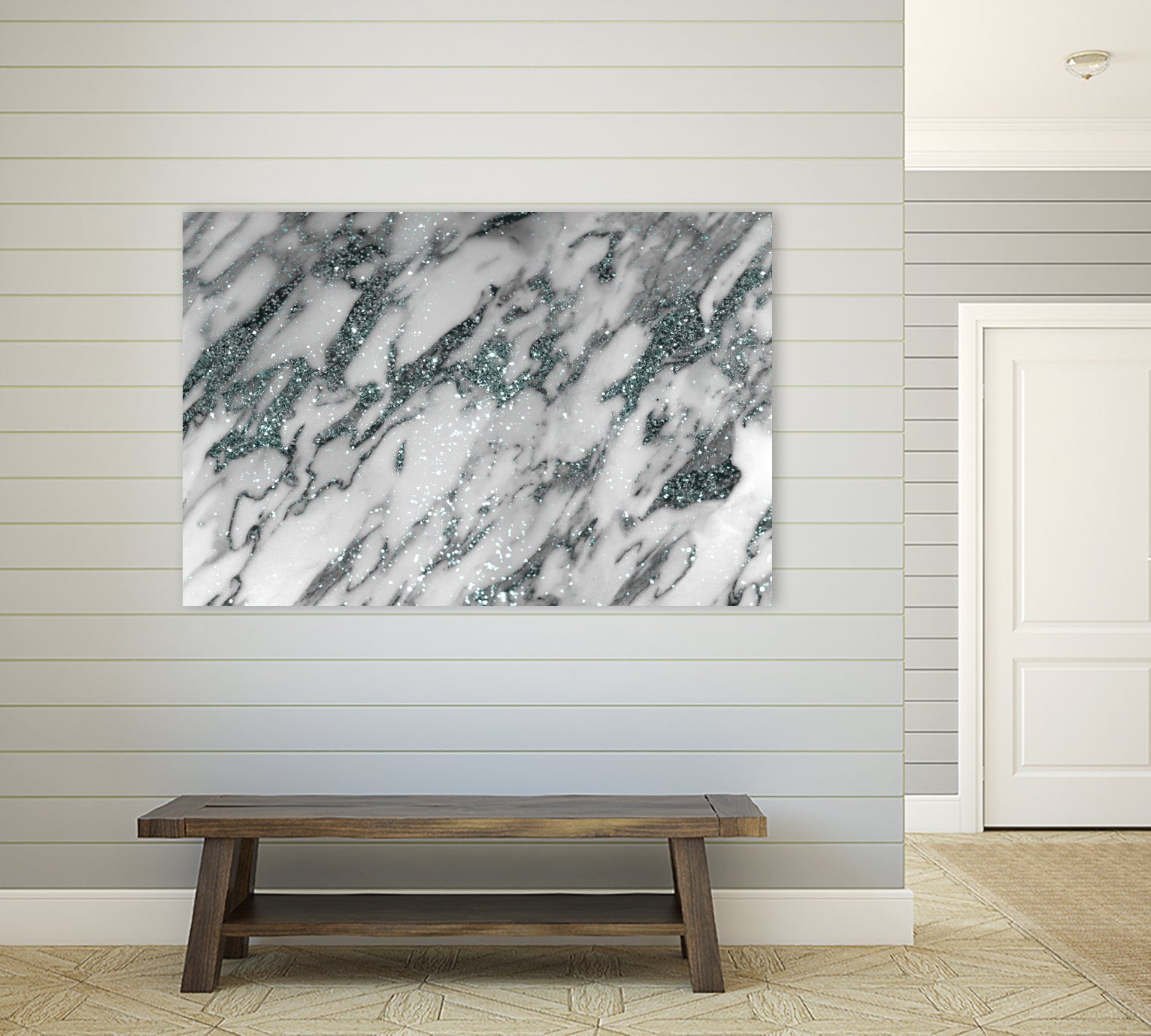 Classic White Marble Light Blue Glitter Glam #1 by Anita & Bella Jantz on GIANT ART - blue photo illustration