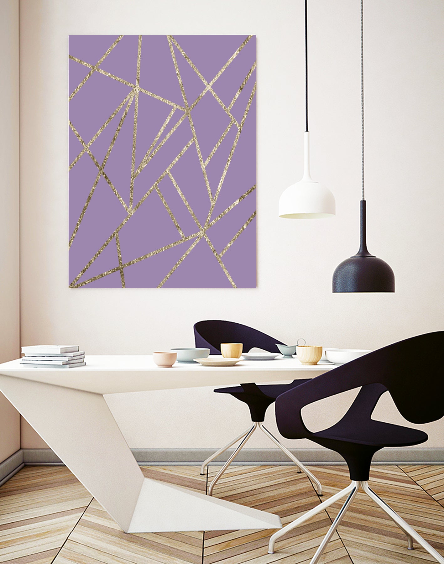 Classic Lavender Gold Geo #1 #geometric #decor #art by Anita & Bella Jantz on GIANT ART - fuchsia digital drawing