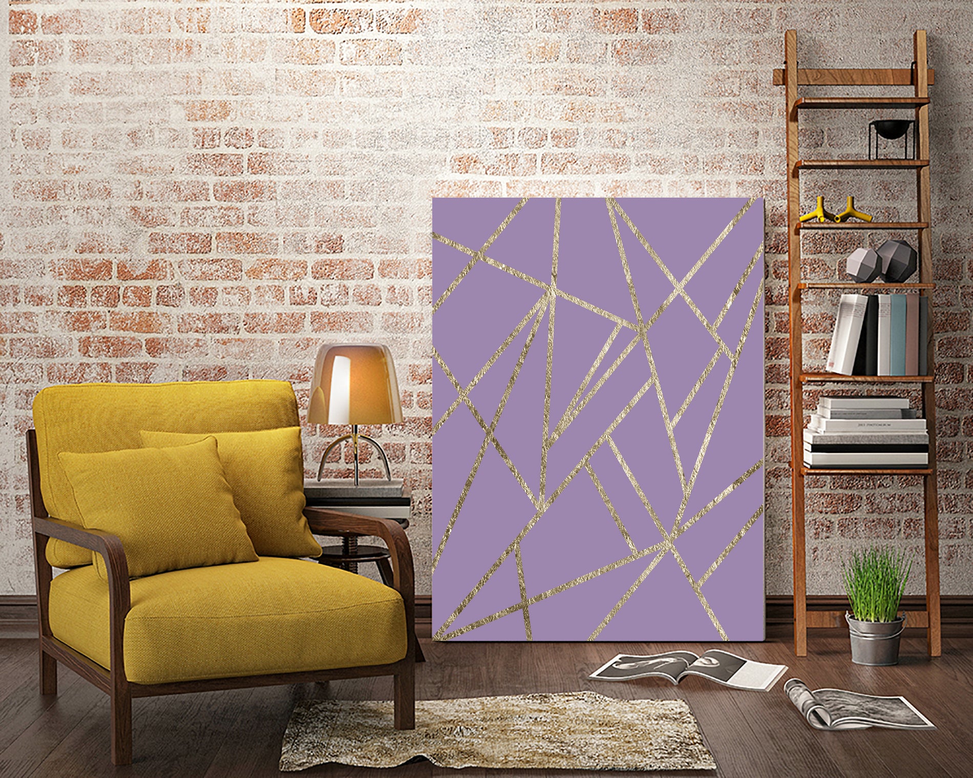 Classic Lavender Gold Geo #1 #geometric #decor #art by Anita & Bella Jantz on GIANT ART - fuchsia digital drawing