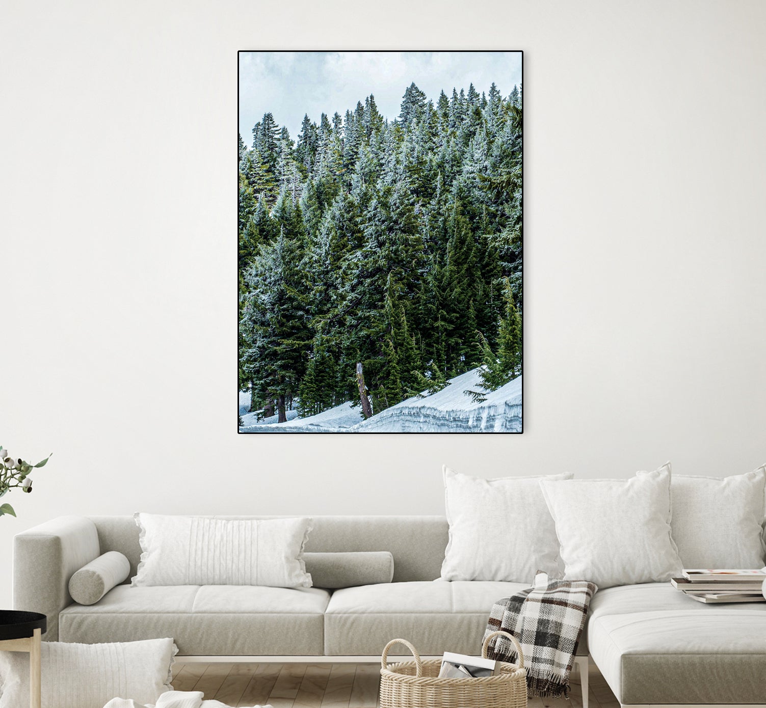 Pine Tree Forest Blue and Green Dense Forest by RJ Byrd on GIANT ART - green photo illustration