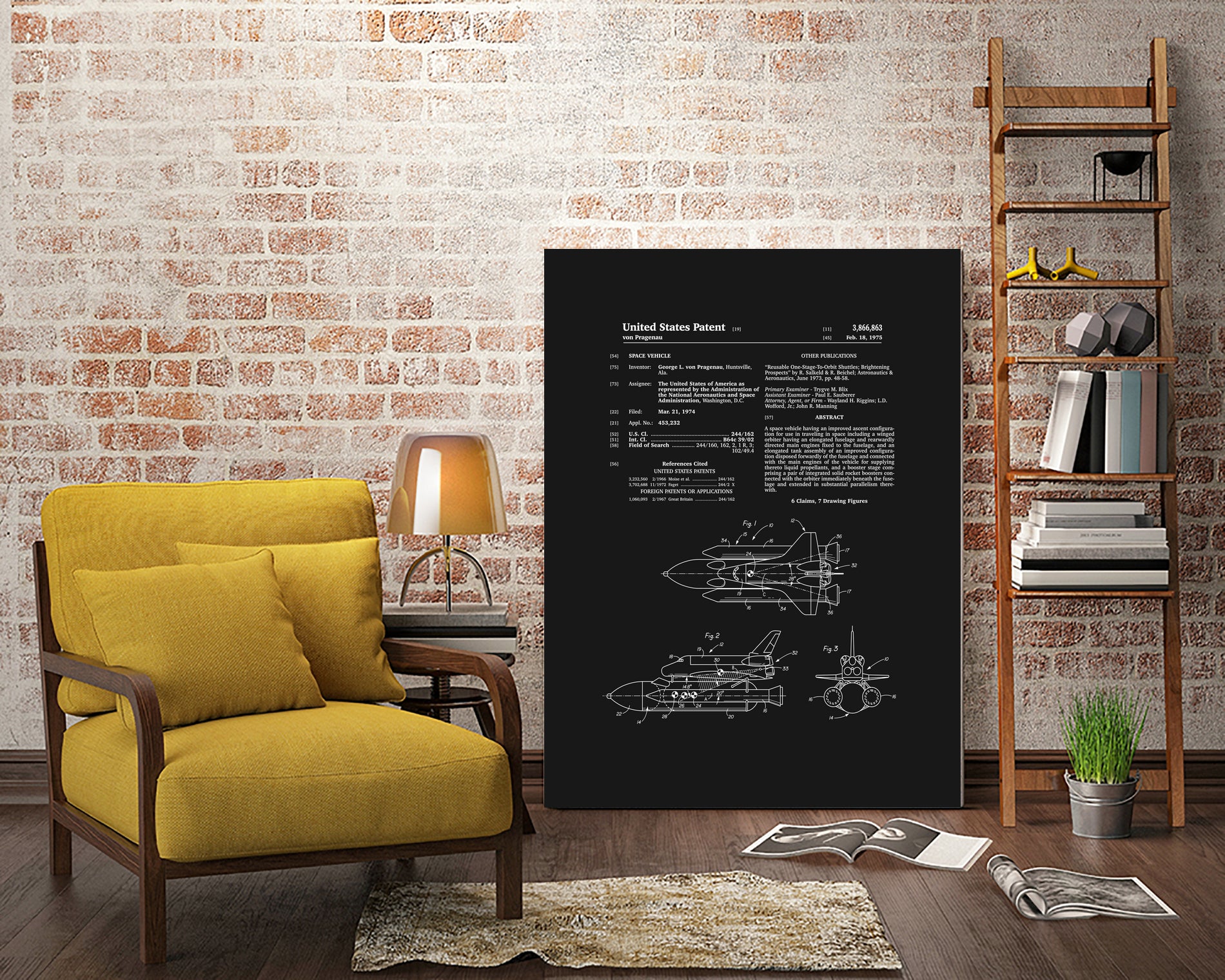 Space Shuttle Patent - Black by Finlay McNevin on GIANT ART - black typography