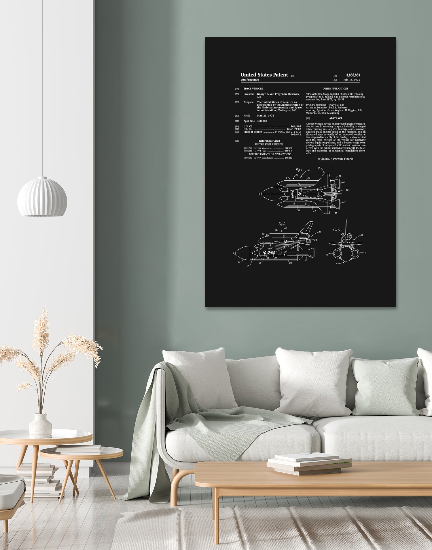 Space Shuttle Patent - Black by Finlay McNevin on GIANT ART - black typography