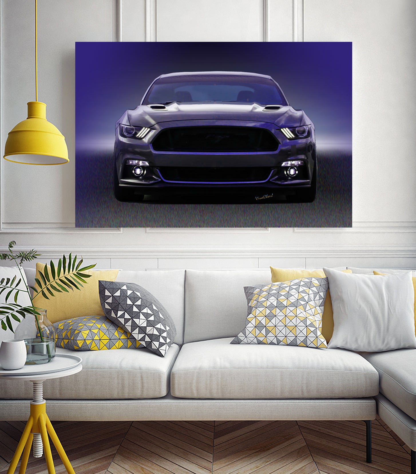 Sixth Generation Mustang Full Frontal by charles sinklier on GIANT ART - black digital painting