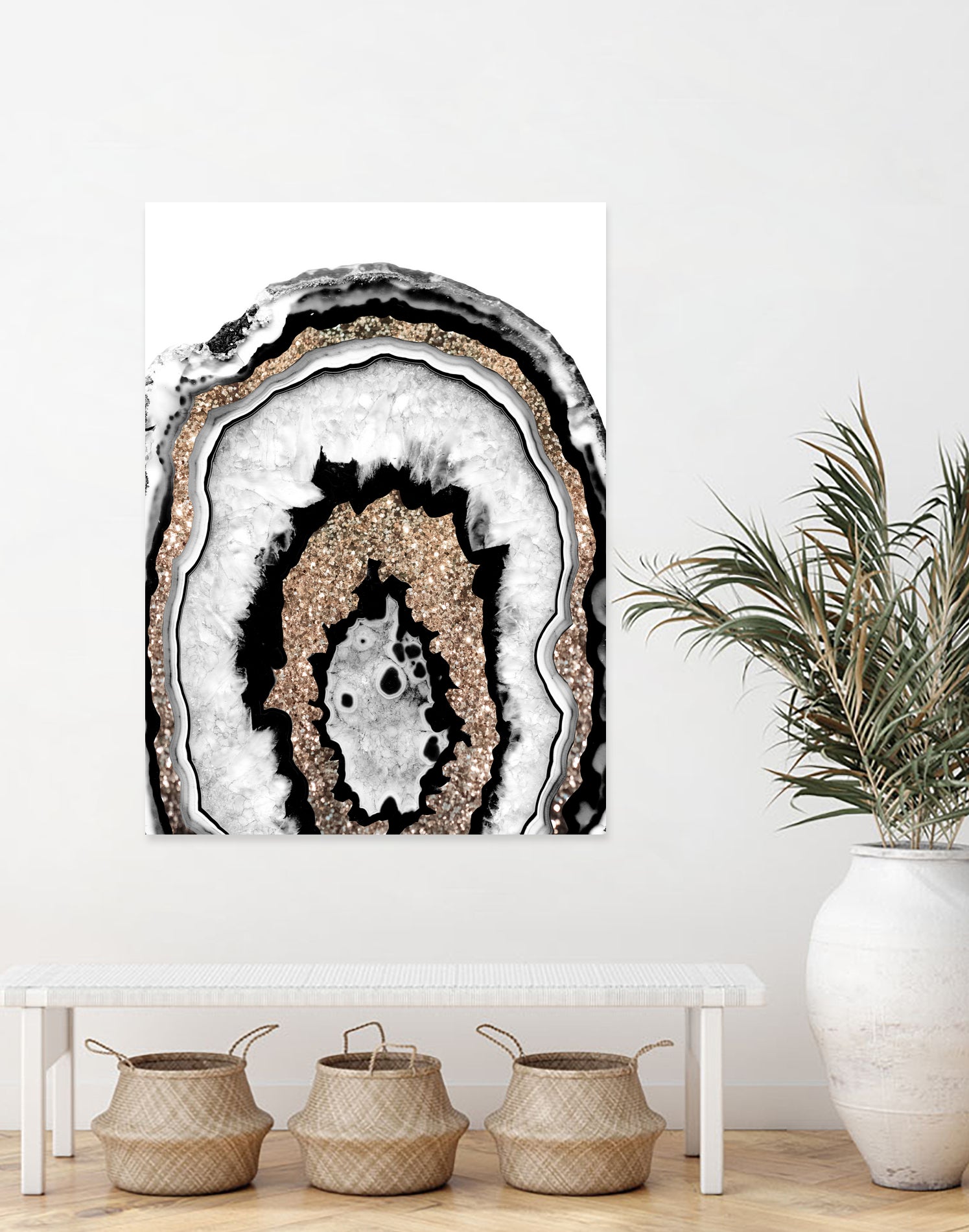 Gray Black White Agate with Gold Glitter #1a #gem #decor by Anita & Bella Jantz on GIANT ART - gray photo illustration