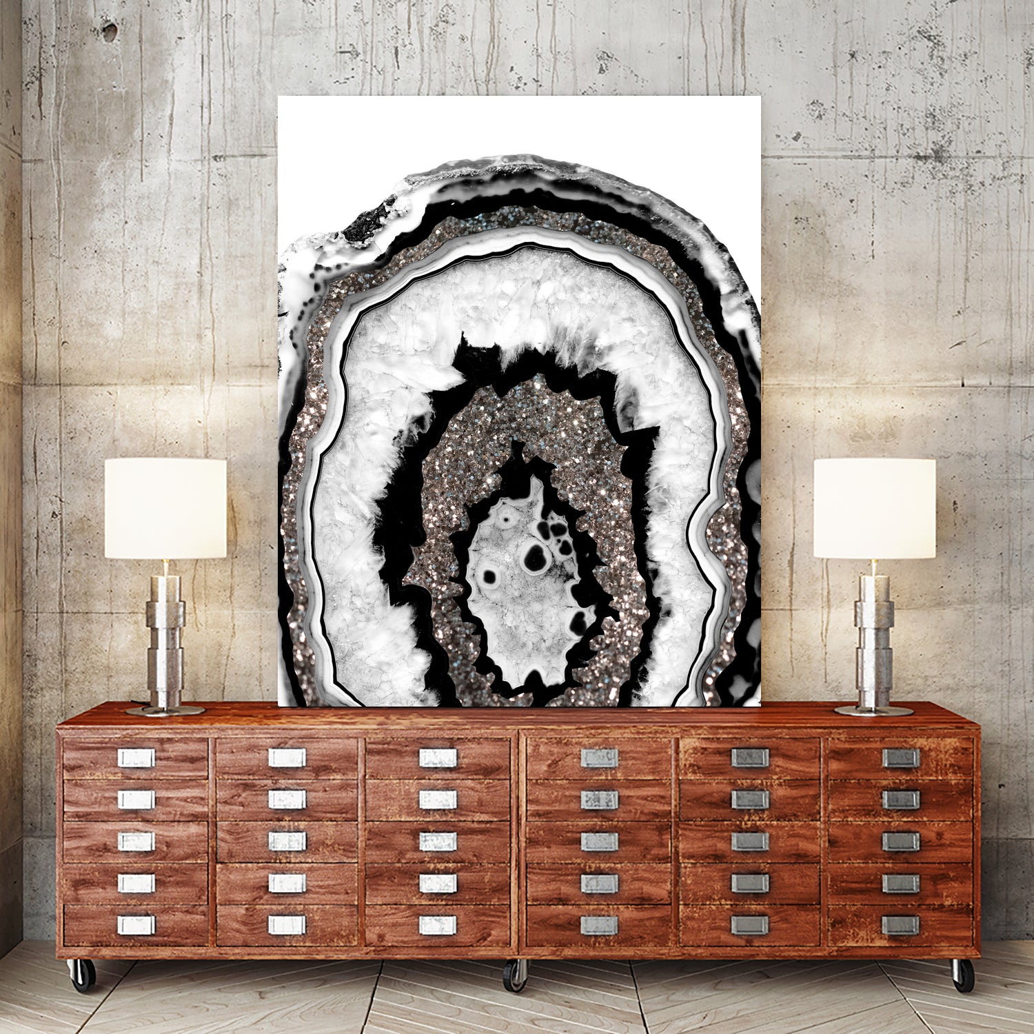 Gray Black White Agate with Silver Glitter #1a #gem #decor by Anita & Bella Jantz on GIANT ART - gray photo illustration