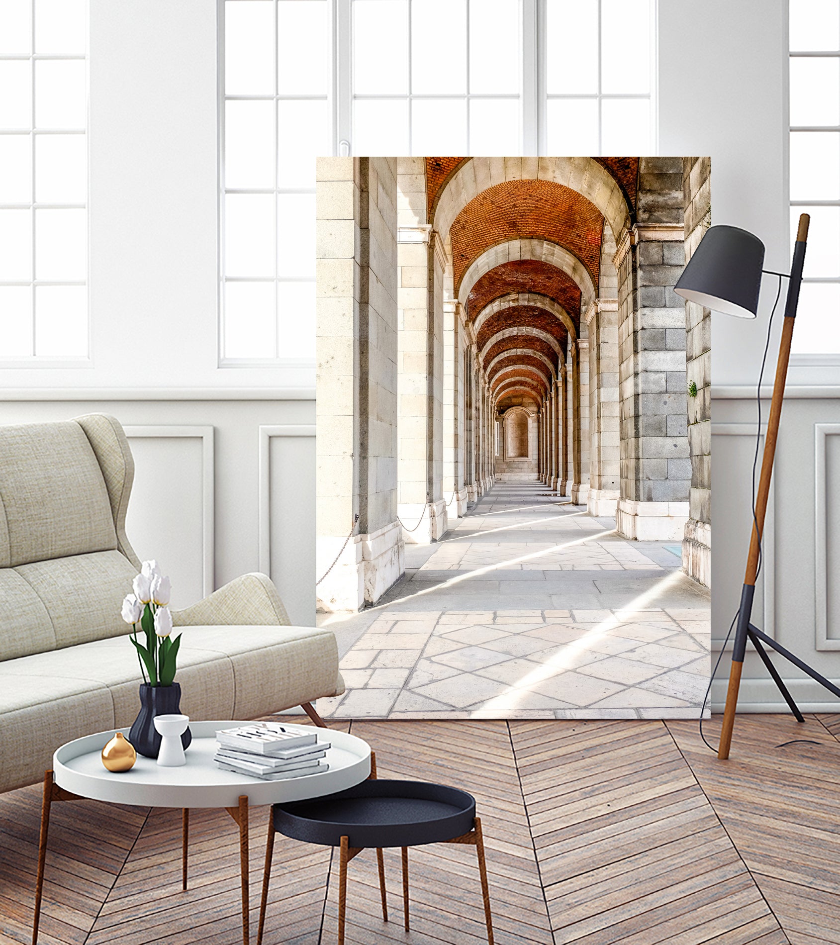 Sun Streams Down the Hall by Alex Tonetti on GIANT ART - white photo illustration