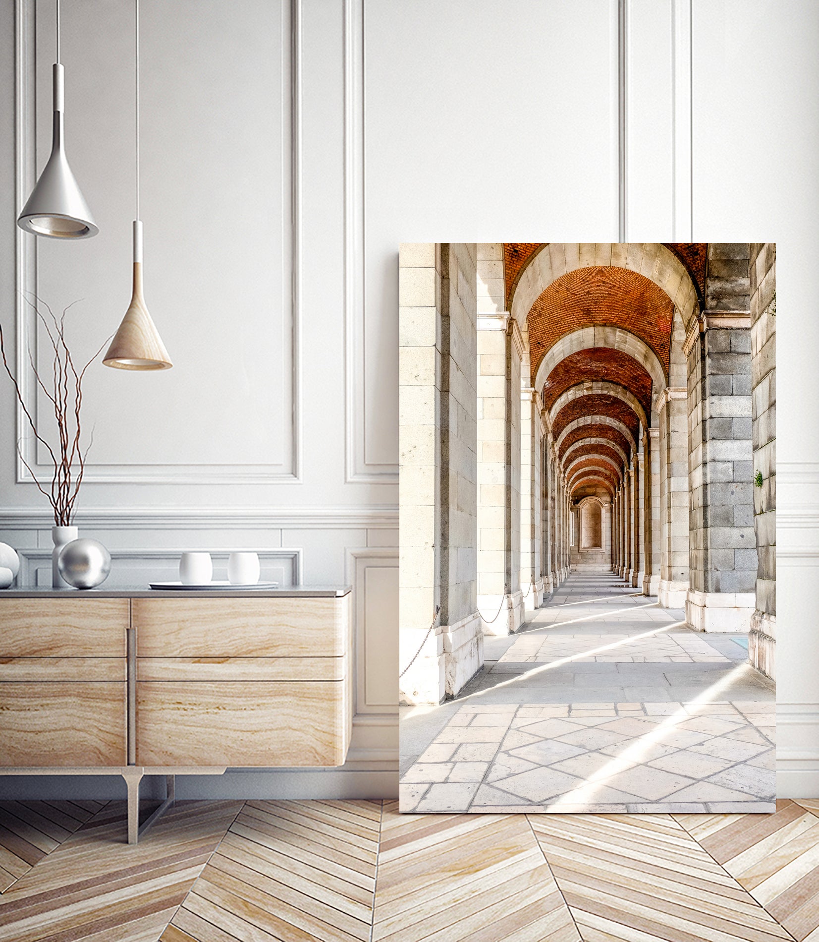 Sun Streams Down the Hall by Alex Tonetti on GIANT ART - white photo illustration