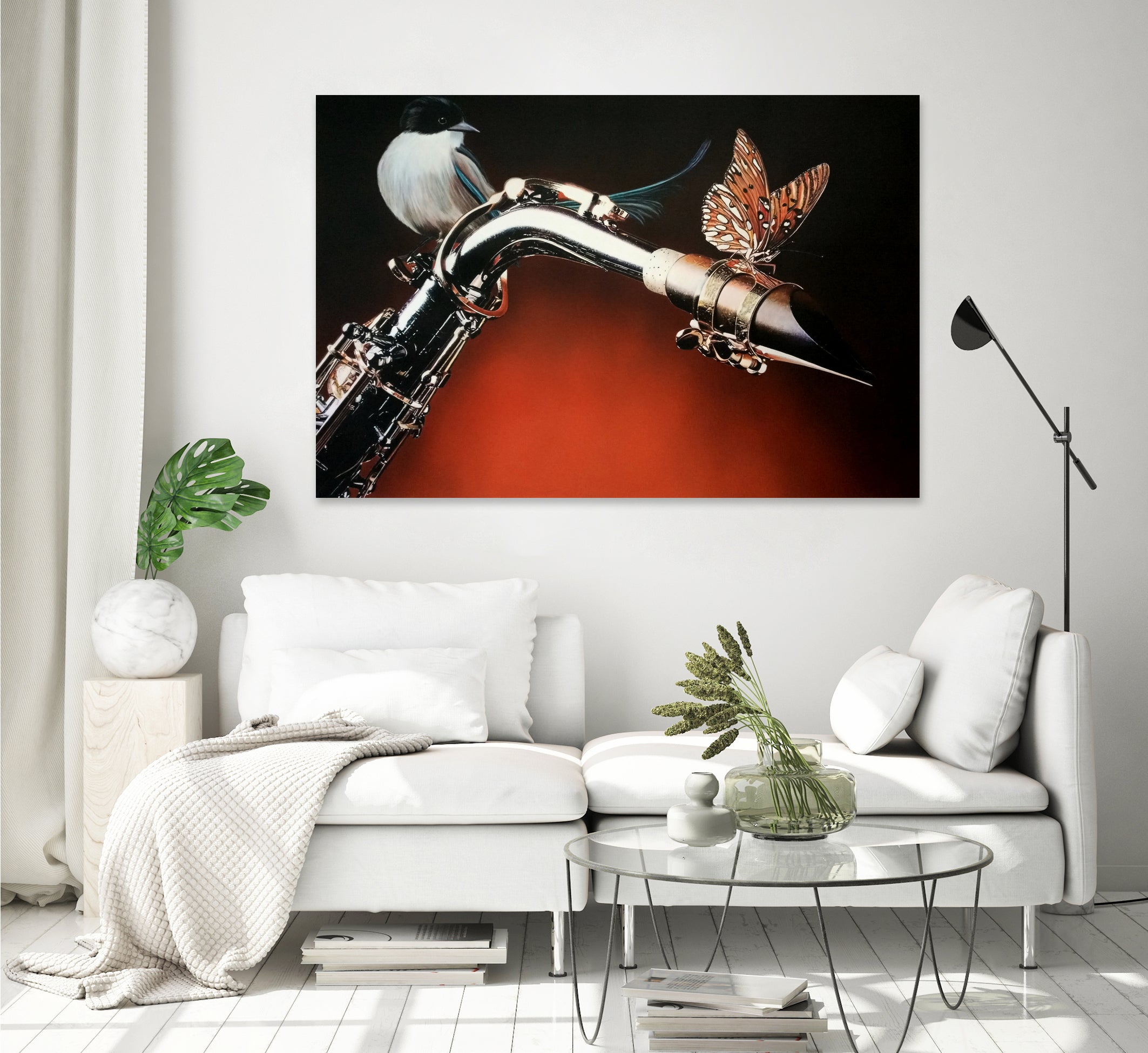 Flying Sax by João Bello on GIANT ART - red mixed media