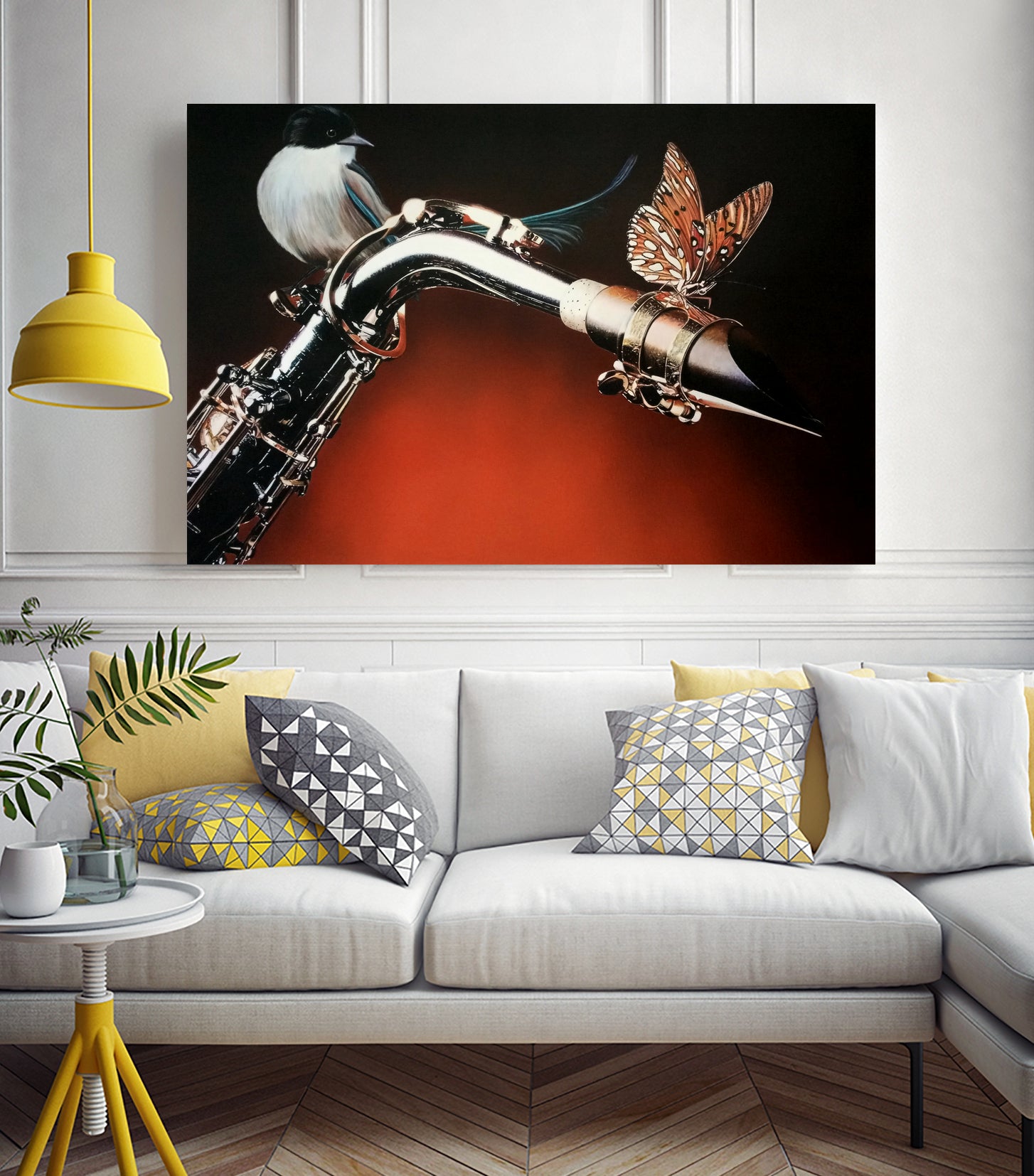 Flying Sax by João Bello on GIANT ART - red mixed media