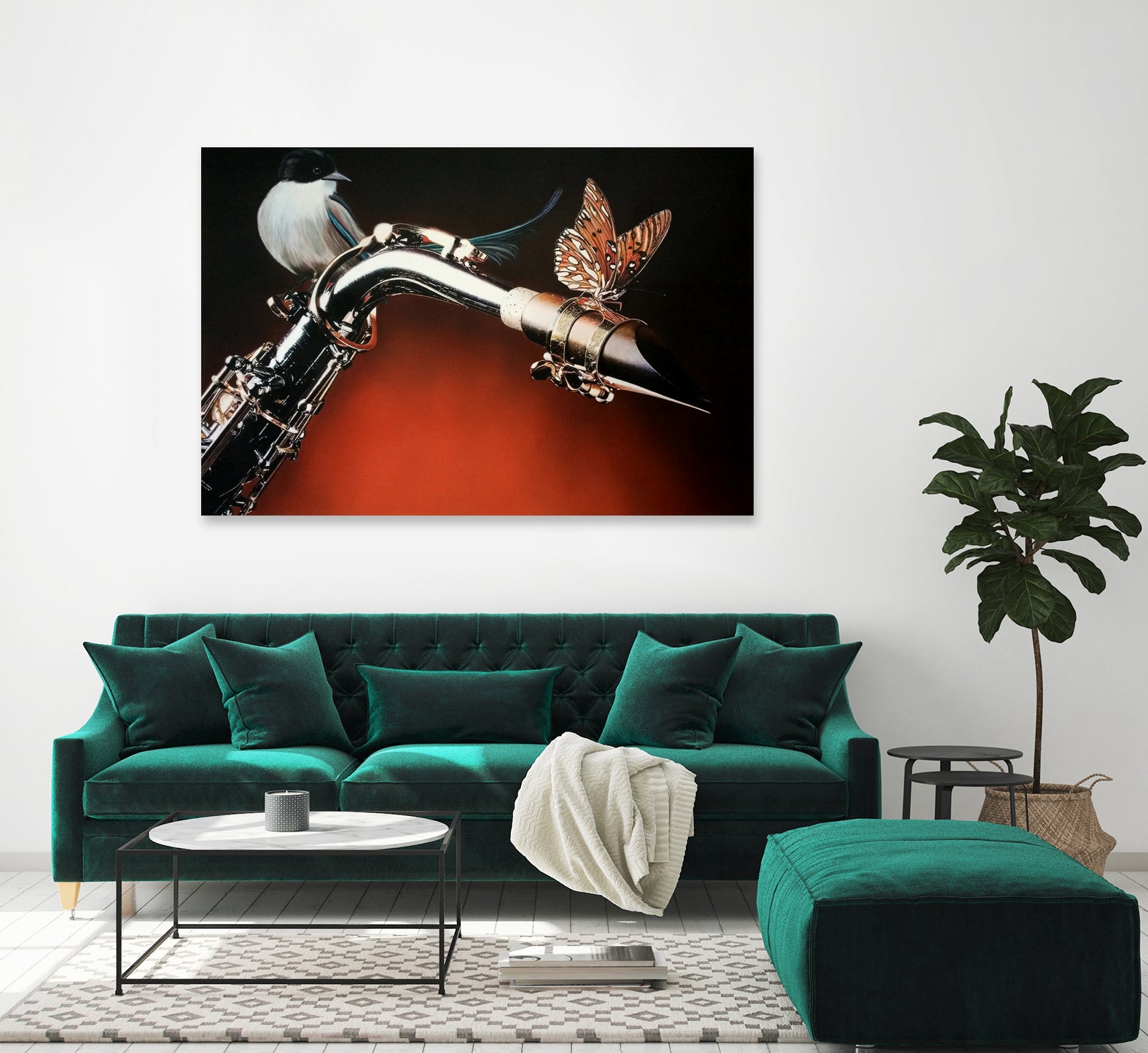 Flying Sax by João Bello on GIANT ART - red mixed media