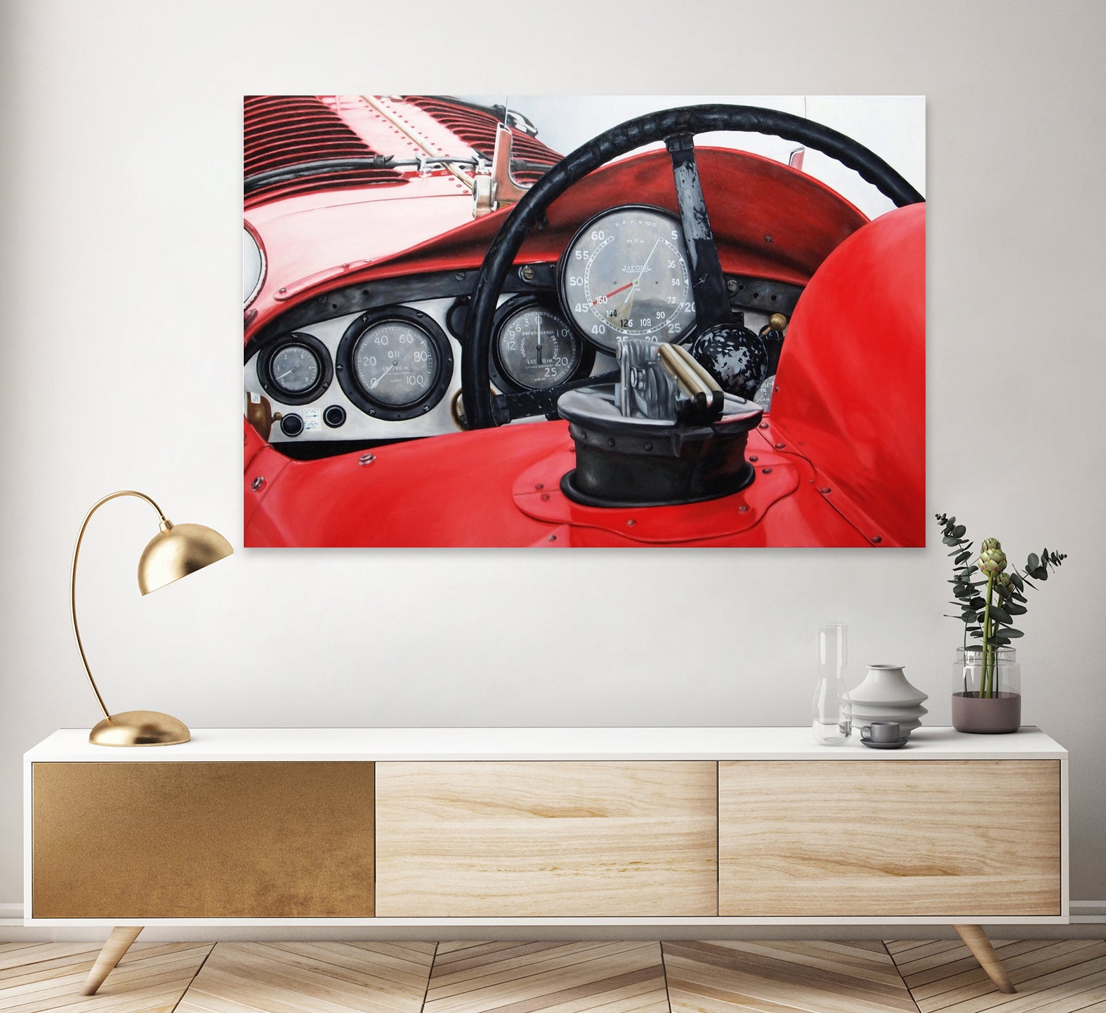 Old Racing Red Car by João Bello on GIANT ART - red mixed media