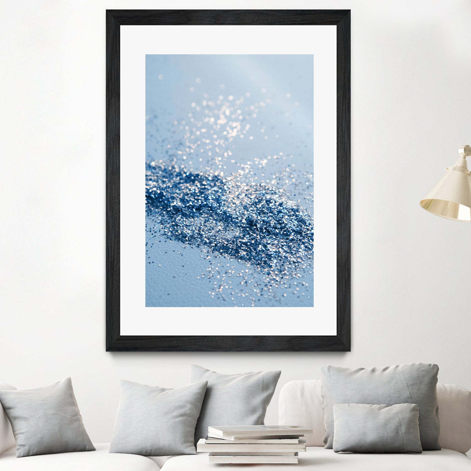 Sparkling Classic Blue Ocean Lady Glitter #1 (Faux Glitter) by Anita & Bella Jantz on GIANT ART - blue photo illustration