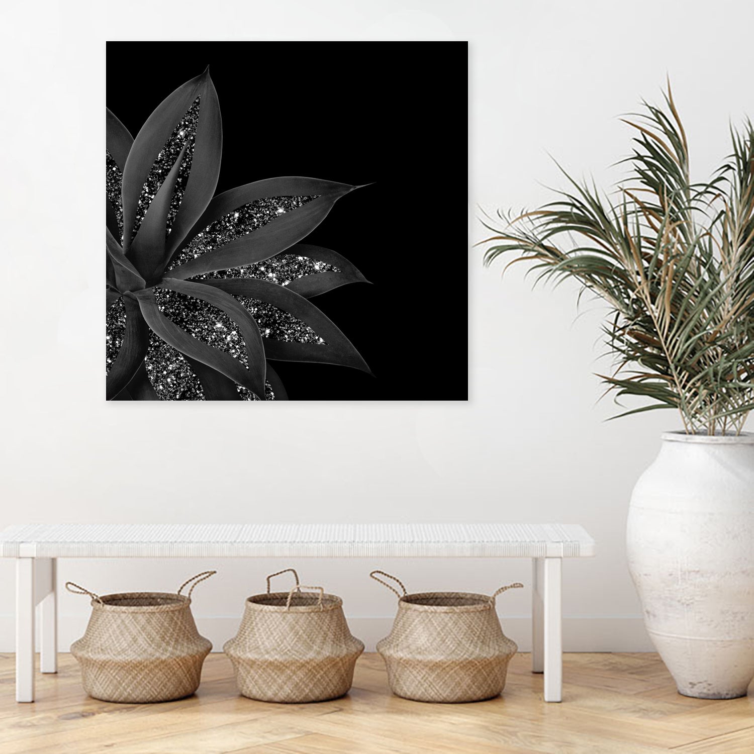 Agave Finesse Glitter Glam #7 #tropical #decor #art by Anita & Bella Jantz on GIANT ART - black photo illustration