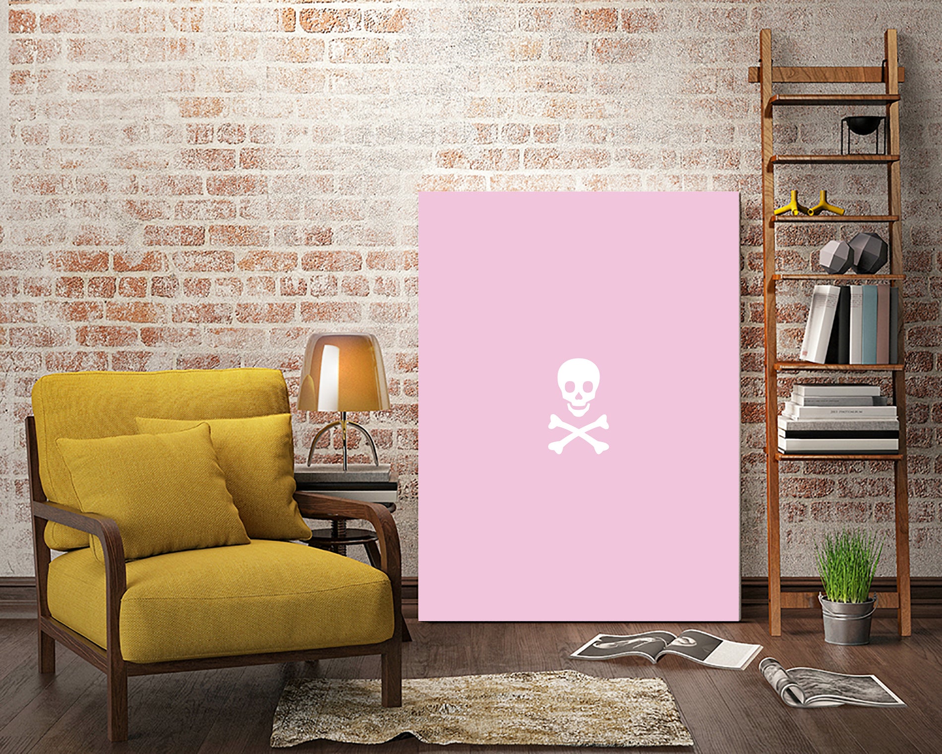 SKULL - LIGHT PINK & WHITE by Alexander Tonetti on GIANT ART - pink digital drawing