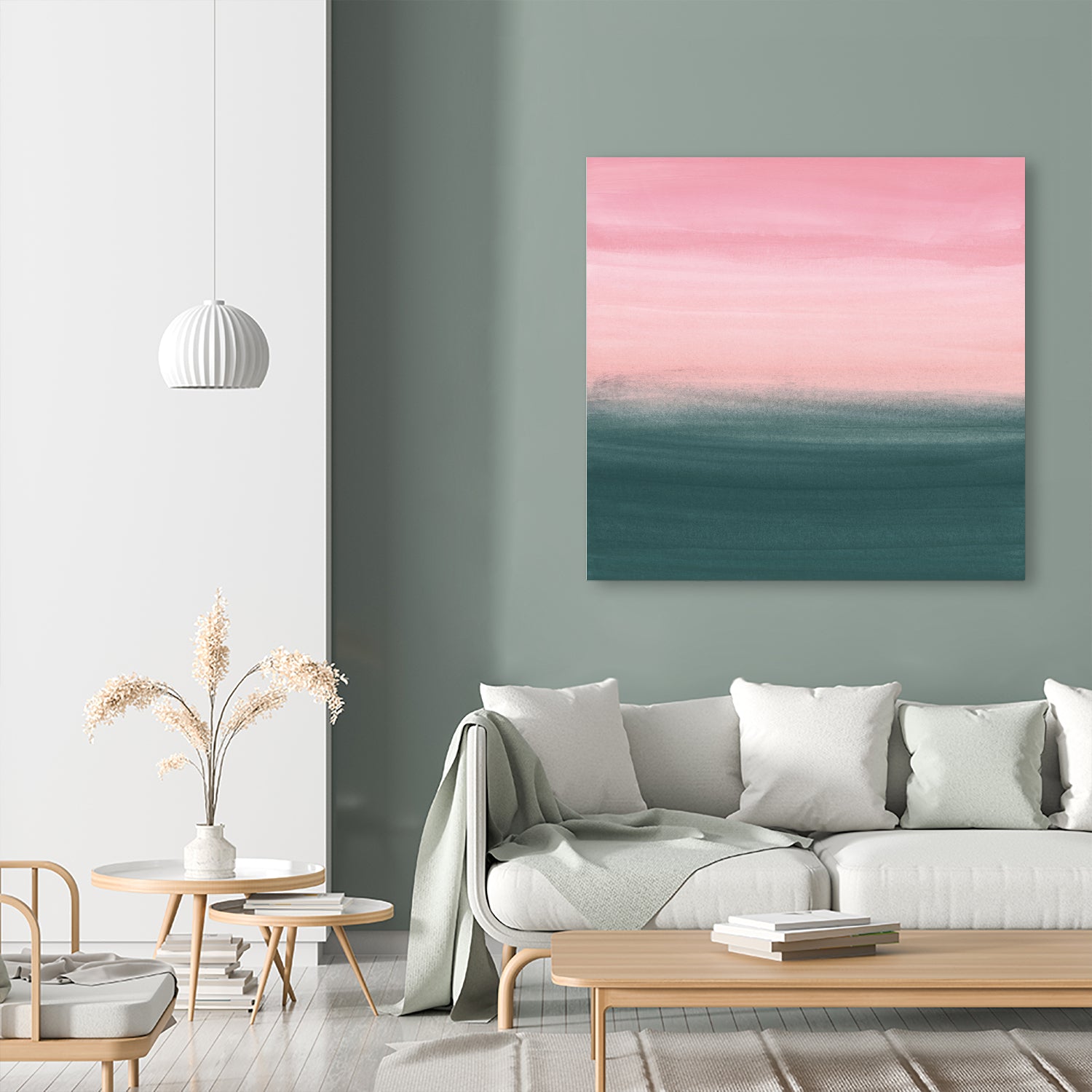 Touching Teal Pink Watercolor Abstract #1 #painting by Anita & Bella Jantz on GIANT ART - pink digital painting