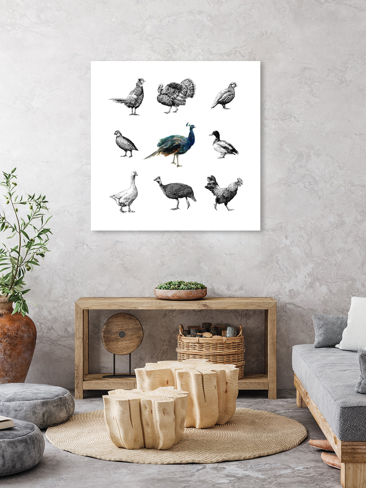 Bird Farm by Martina Dirce Carcano on GIANT ART - white digital painting
