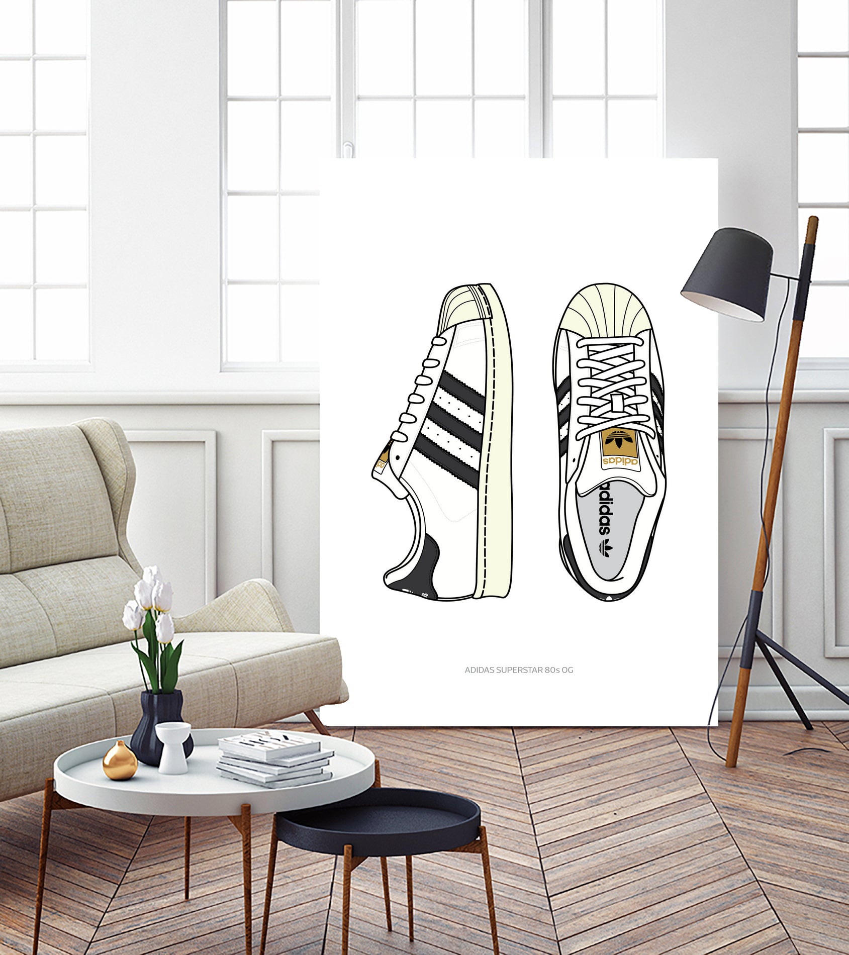 Adidas Superstar80s by Herinson Alvarez on GIANT ART - white digital drawing