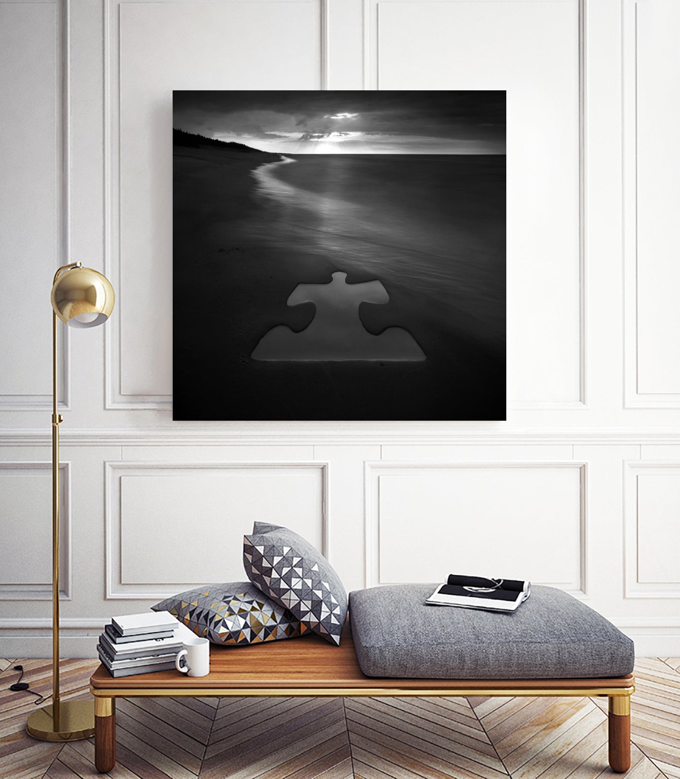 Beach Puzzle by Dariusz Klimczak on GIANT ART - black photo illustration