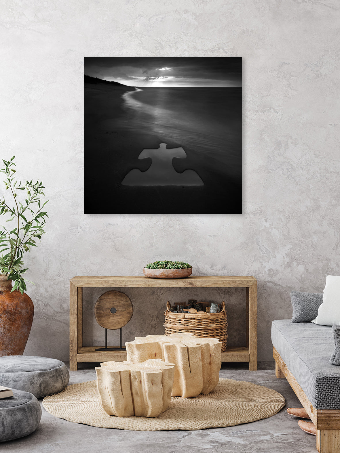 Beach Puzzle by Dariusz Klimczak on GIANT ART - black photo illustration