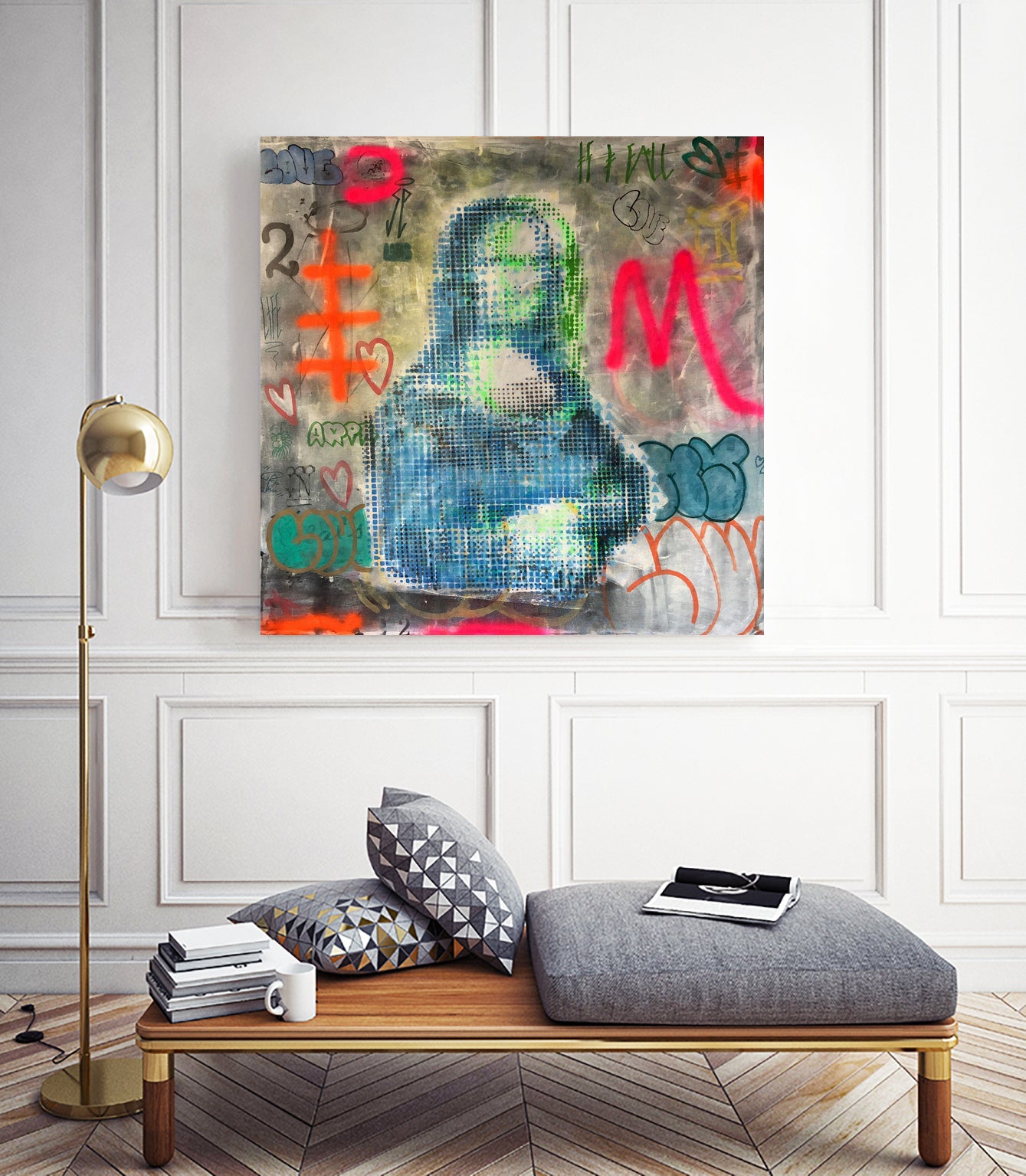 Monalisa graffiti by TULIO ALMEIDA on GIANT ART - gray mixed media