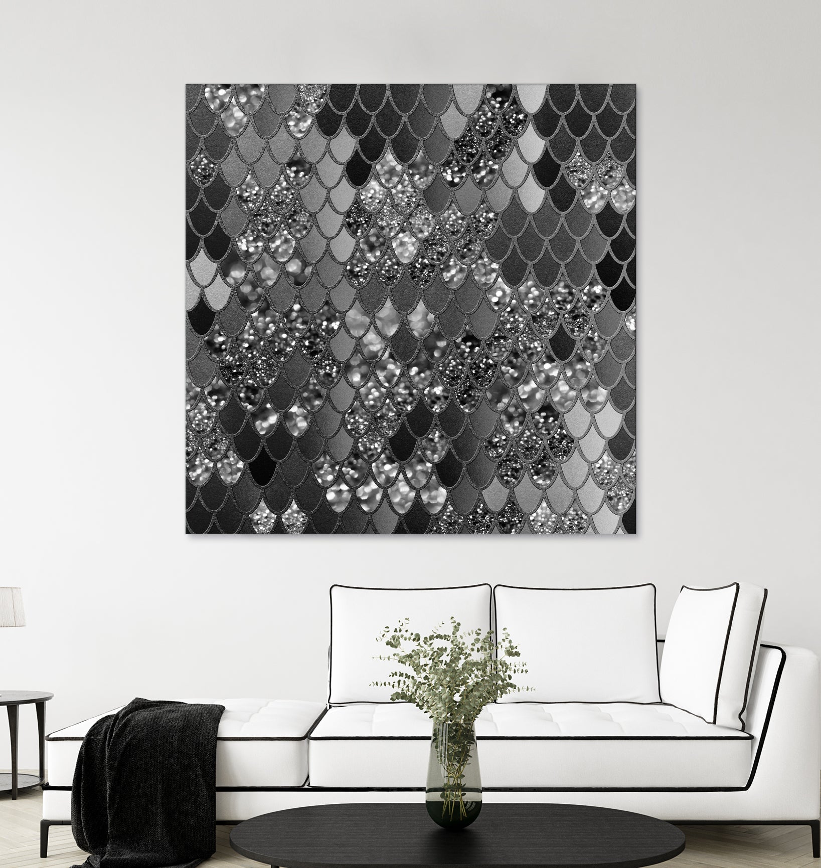 Mermaid Glitter Scales #7 (Faux Glitter) #shiny #decor #art by Anita & Bella Jantz on GIANT ART - gray digital drawing