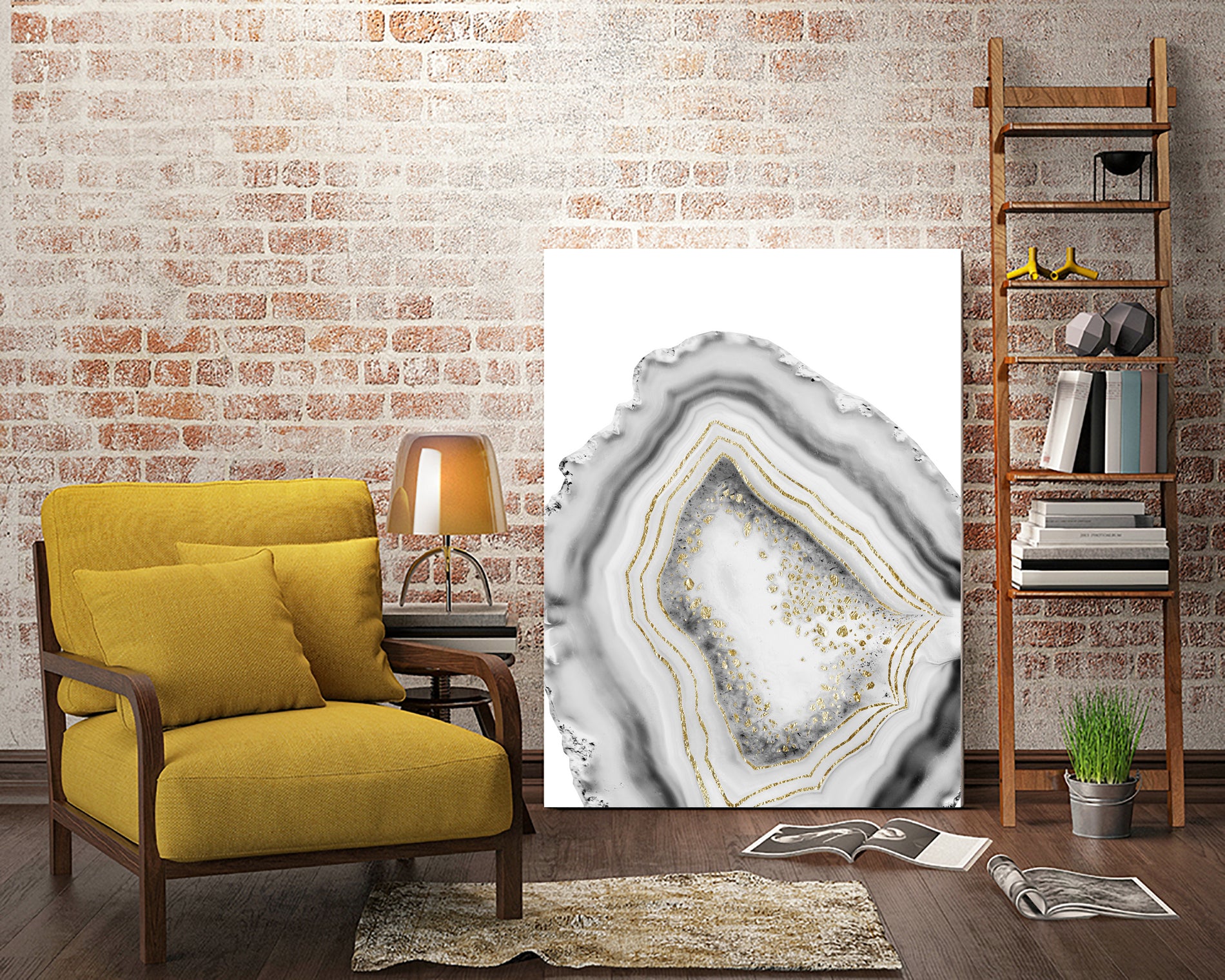 White Agate Gold Foil Glam #1 #gem #decor #art by Anita & Bella Jantz on GIANT ART - gray photo illustration