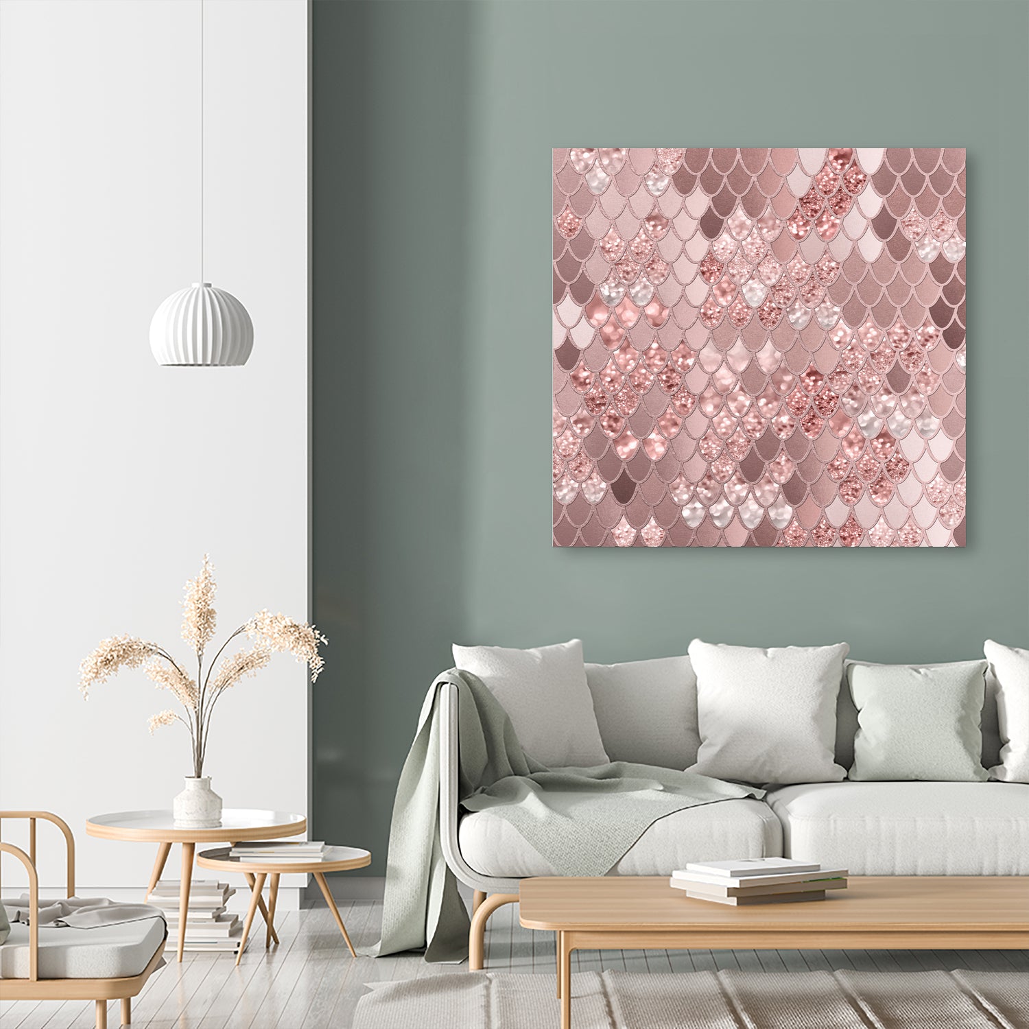 Mermaid Glitter Scales #8 (Faux Glitter) #shiny #decor #art by Anita & Bella Jantz on GIANT ART - pink digital painting