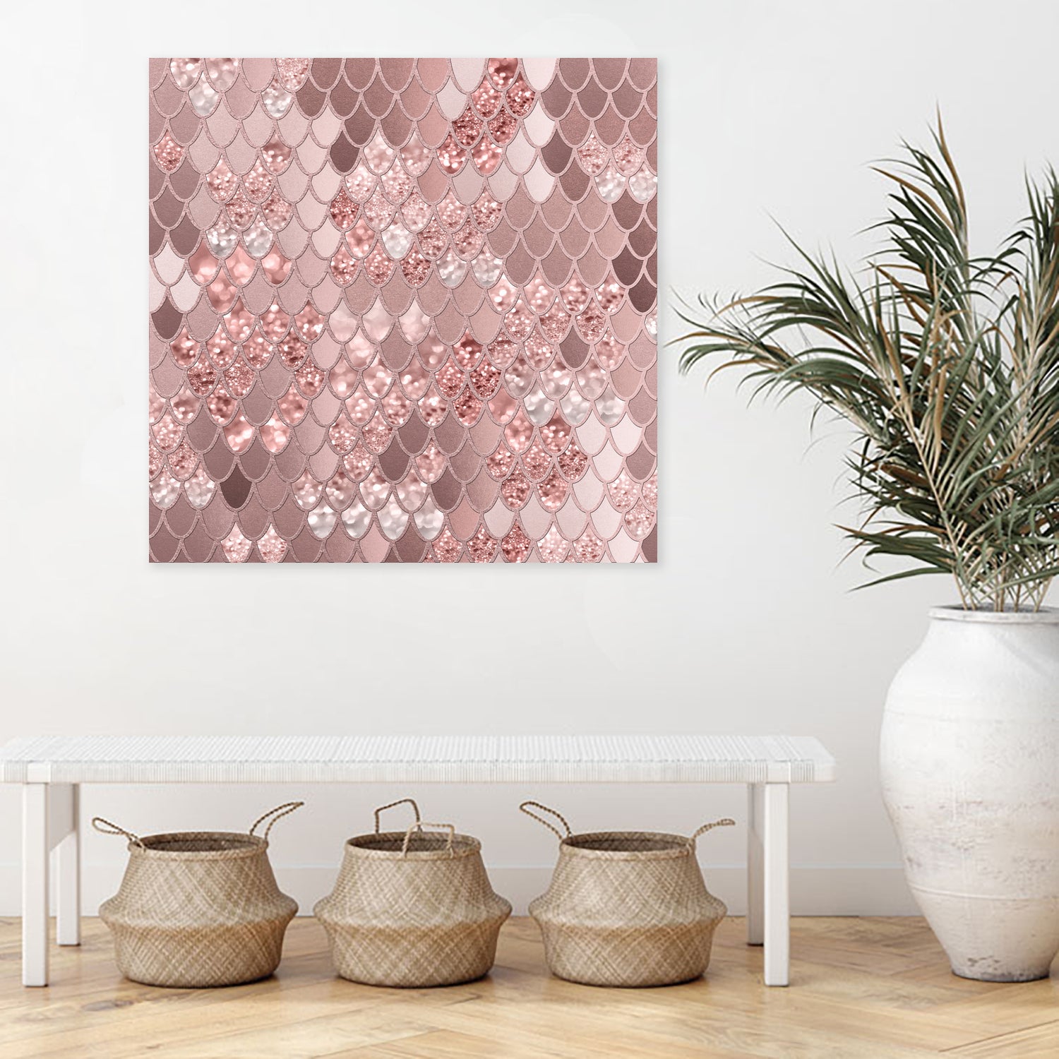 Mermaid Glitter Scales #8 (Faux Glitter) #shiny #decor #art by Anita & Bella Jantz on GIANT ART - pink digital painting