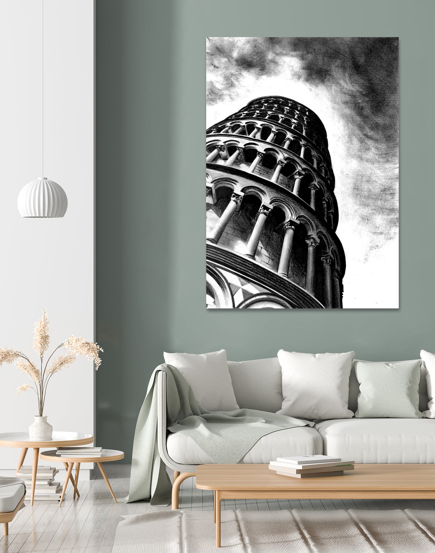 Tower of Pisa - Illustrated by Christine Mercer on GIANT ART - black digital painting