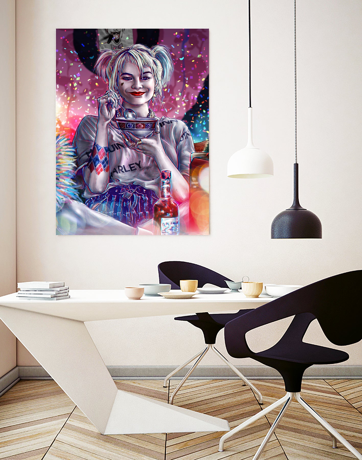Chillin with Harley by Arcadia Wiryawan on GIANT ART - pink digital painting