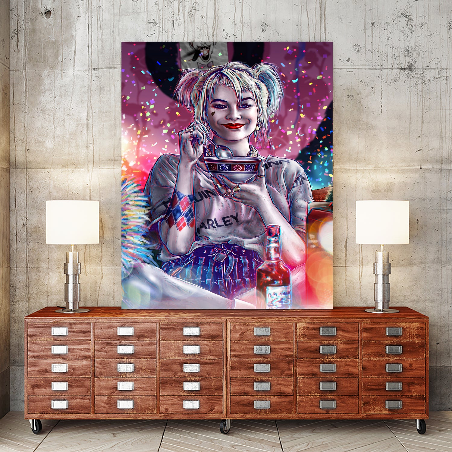 Chillin with Harley by Arcadia Wiryawan on GIANT ART - pink digital painting