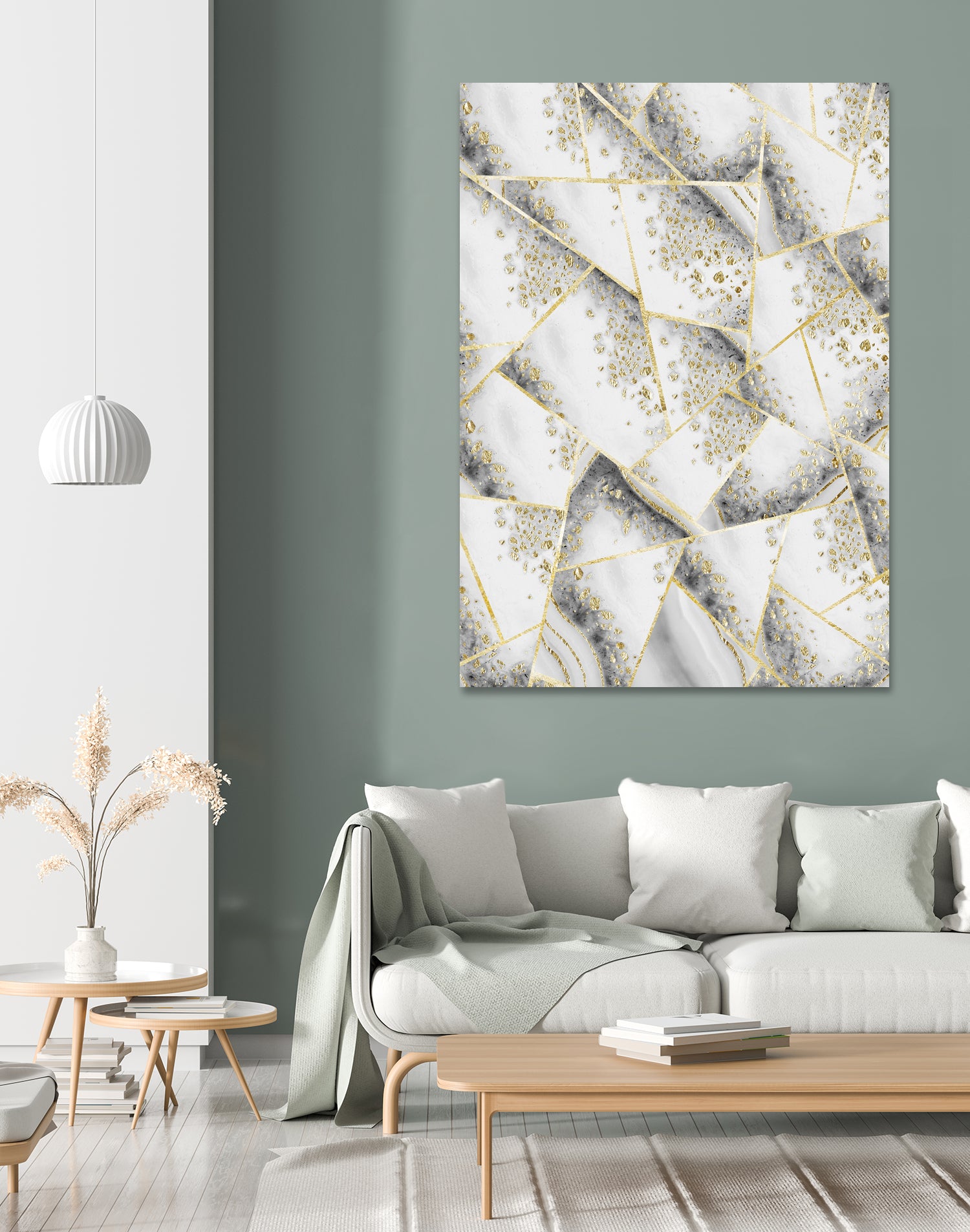 White Agate Gold Geometric Glam #1 #geo #gem #decor #art by Anita & Bella Jantz on GIANT ART - gray vector illustration