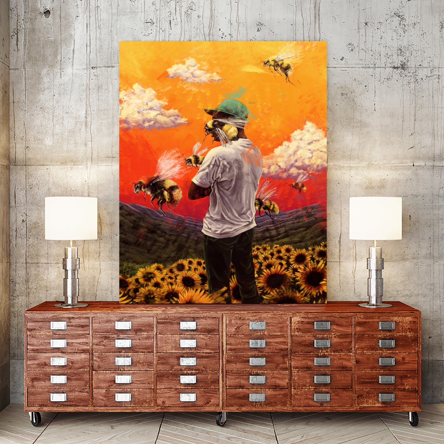 Tyler The Creator Flower Boy by Dmitry Belov on GIANT ART - orange digital painting