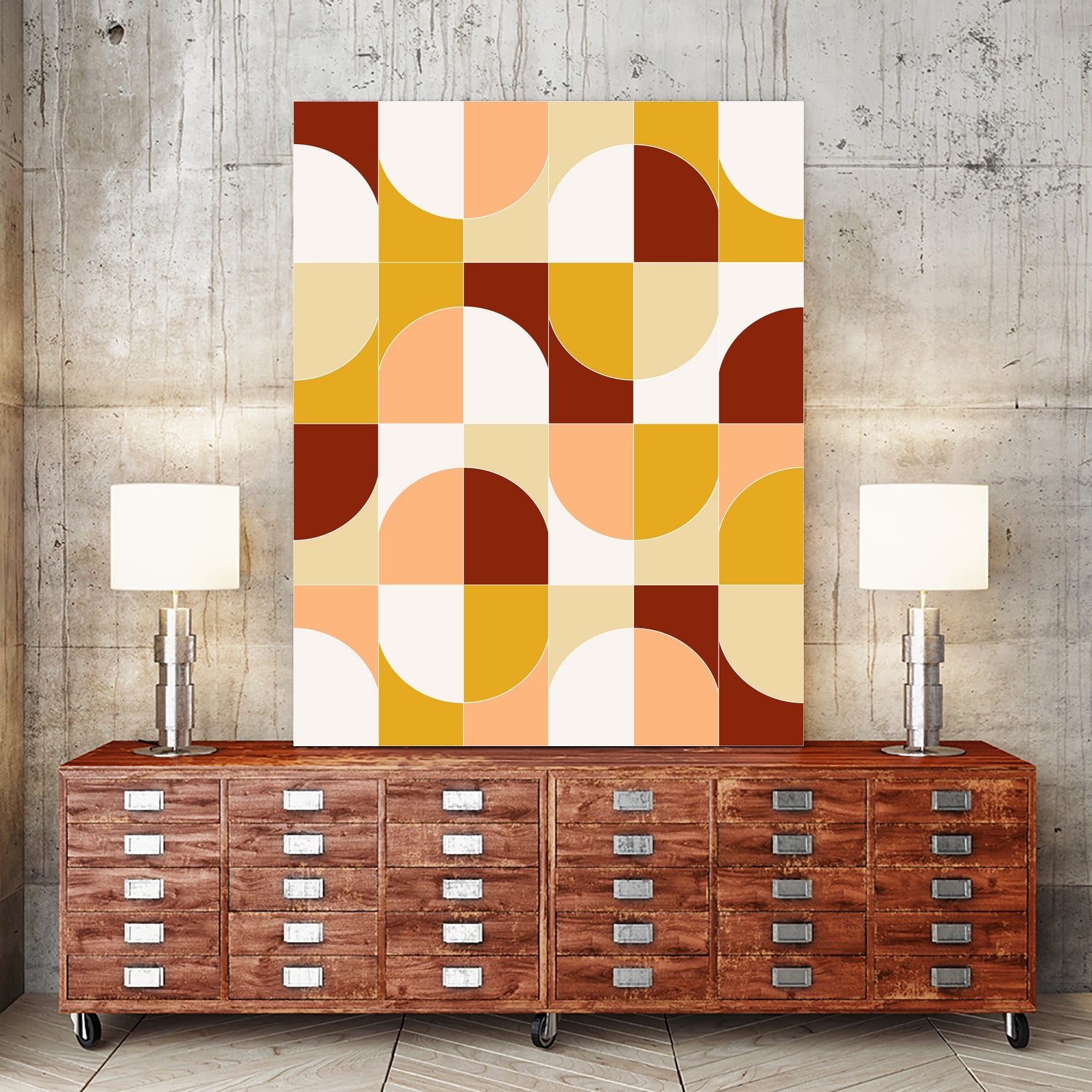Bold Geo Tiles 03 by Daniela di Niro on GIANT ART - yellow vector illustration