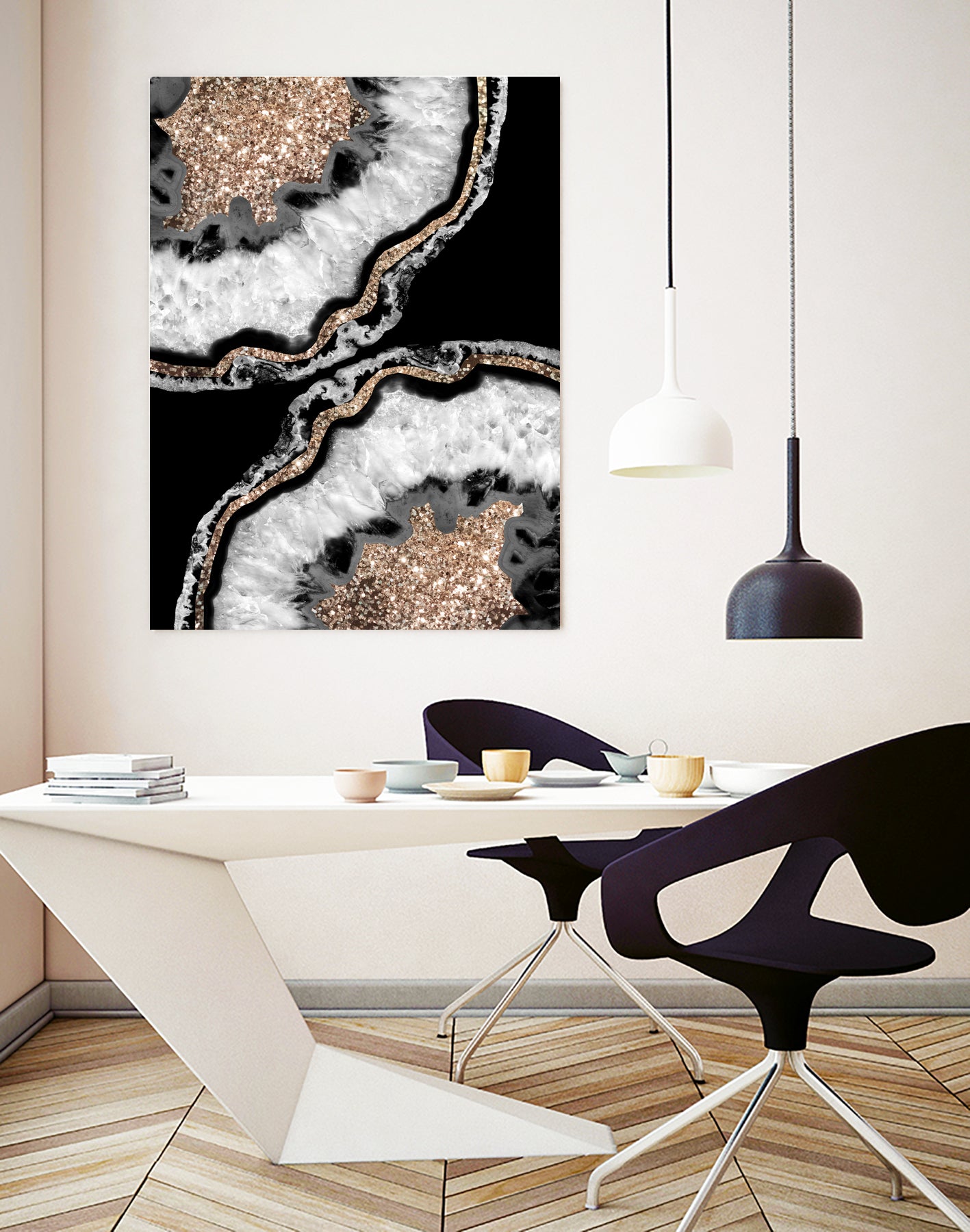 Yin Yang Agate Glitter Glam #8 #gem #decor #art by Anita & Bella Jantz on GIANT ART - black photo illustration